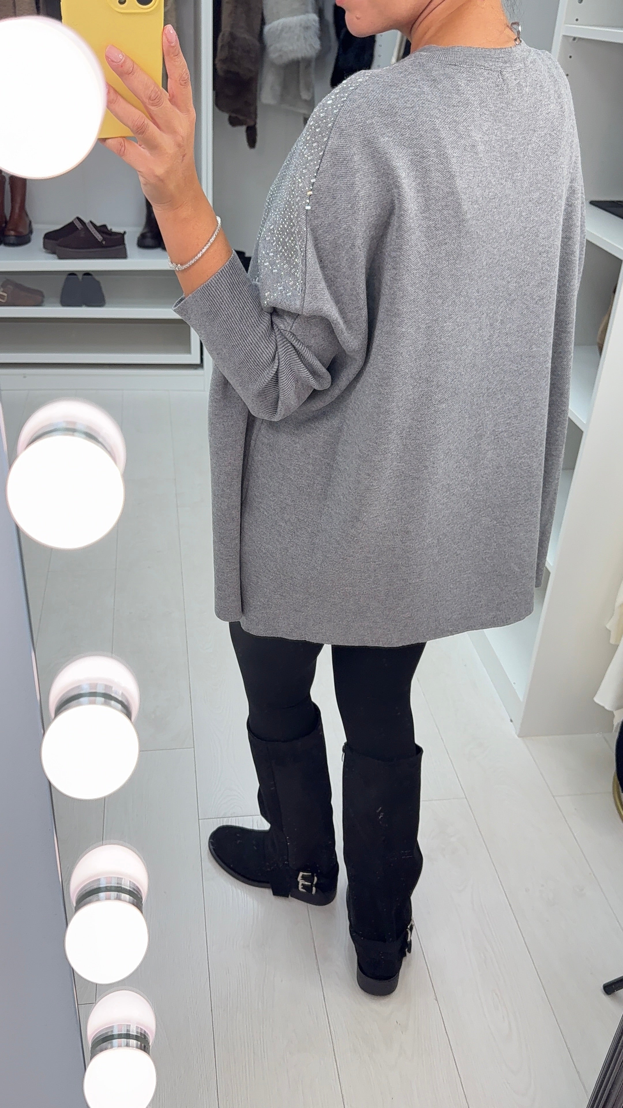 Berrie Diamante Detail Loose Fit Jumper