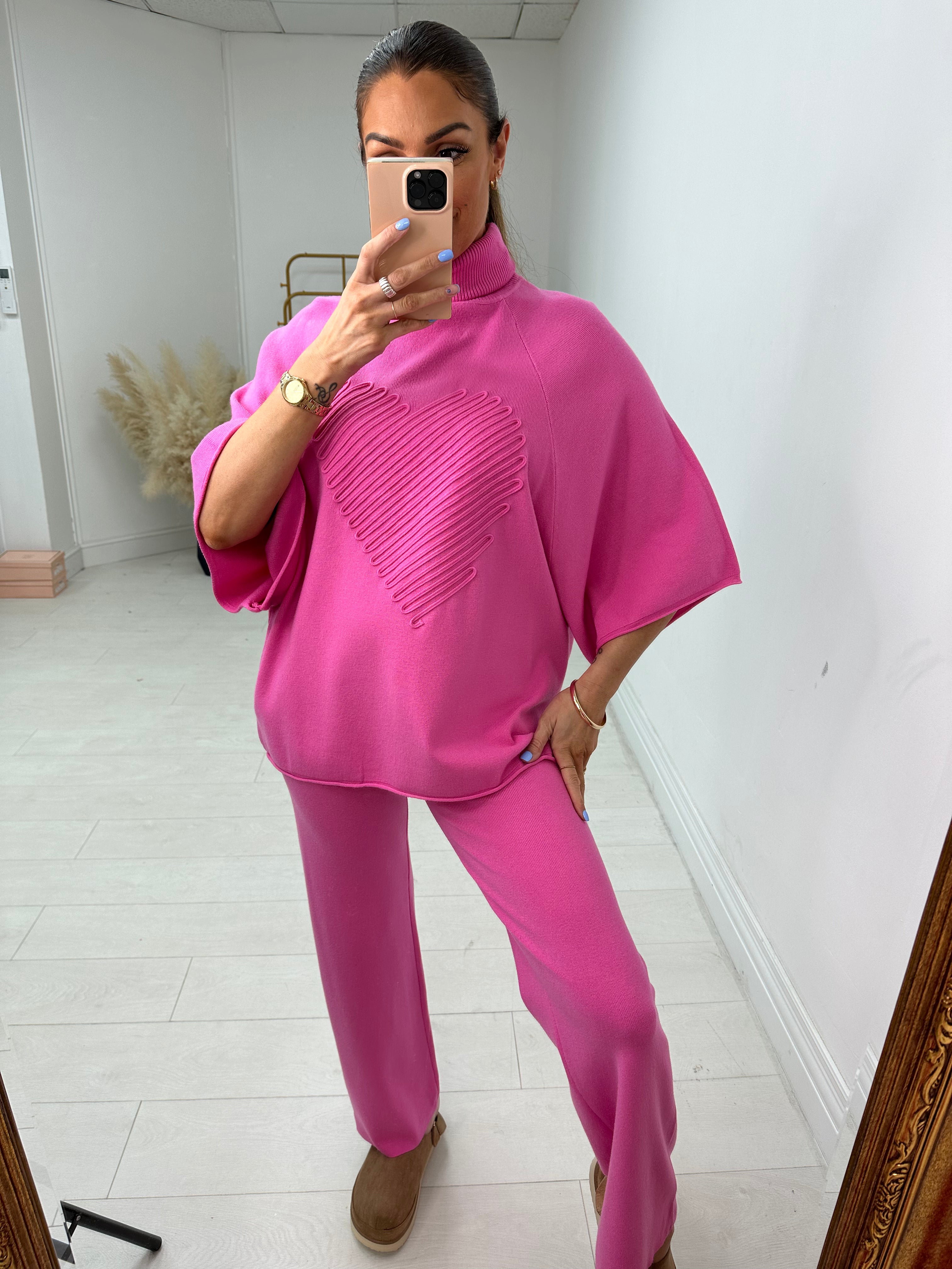 Kali Swirl Heart Knit Loungewear Set