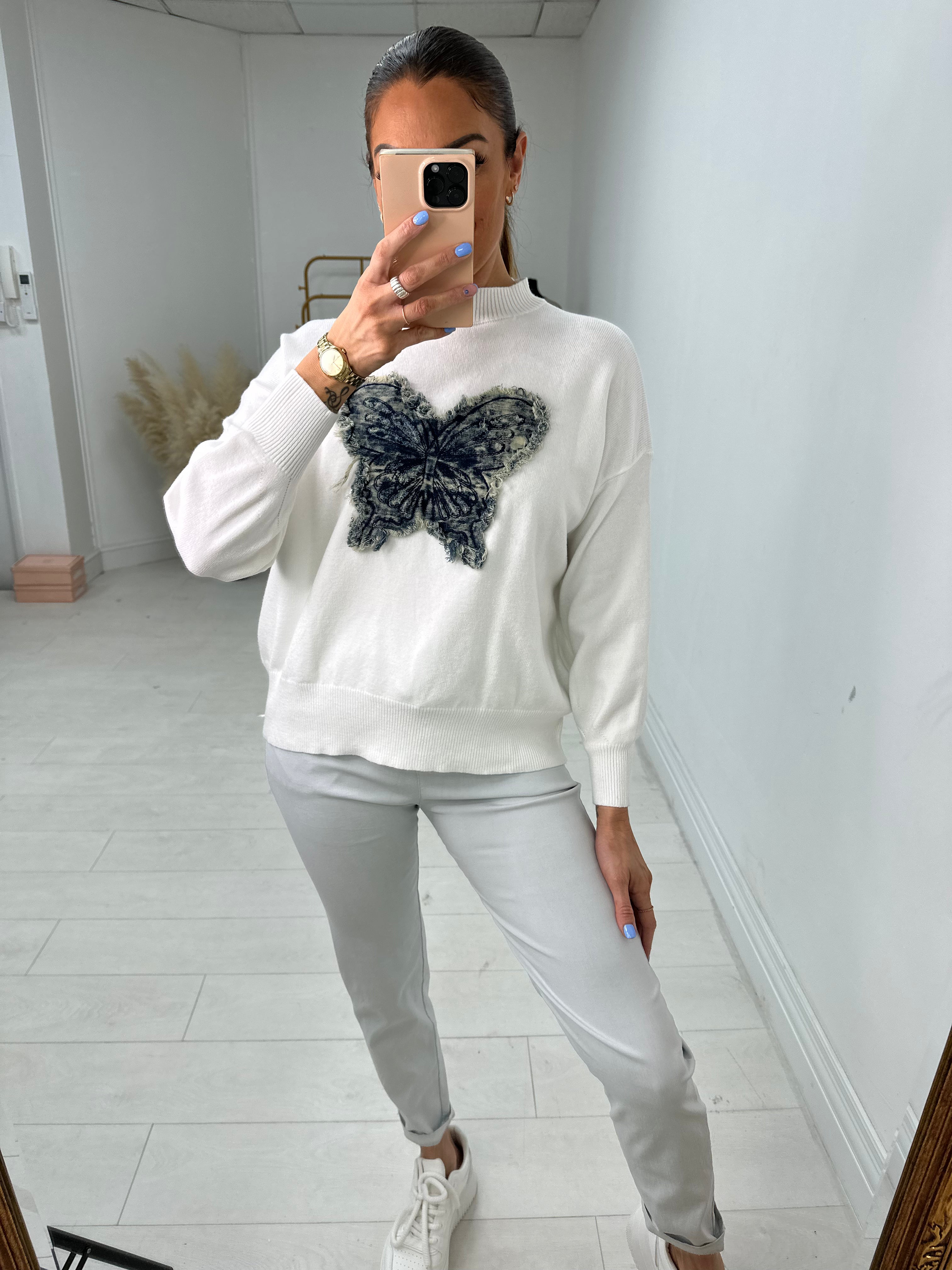 Marilyn Frayed Butterfly Detailed Jumper