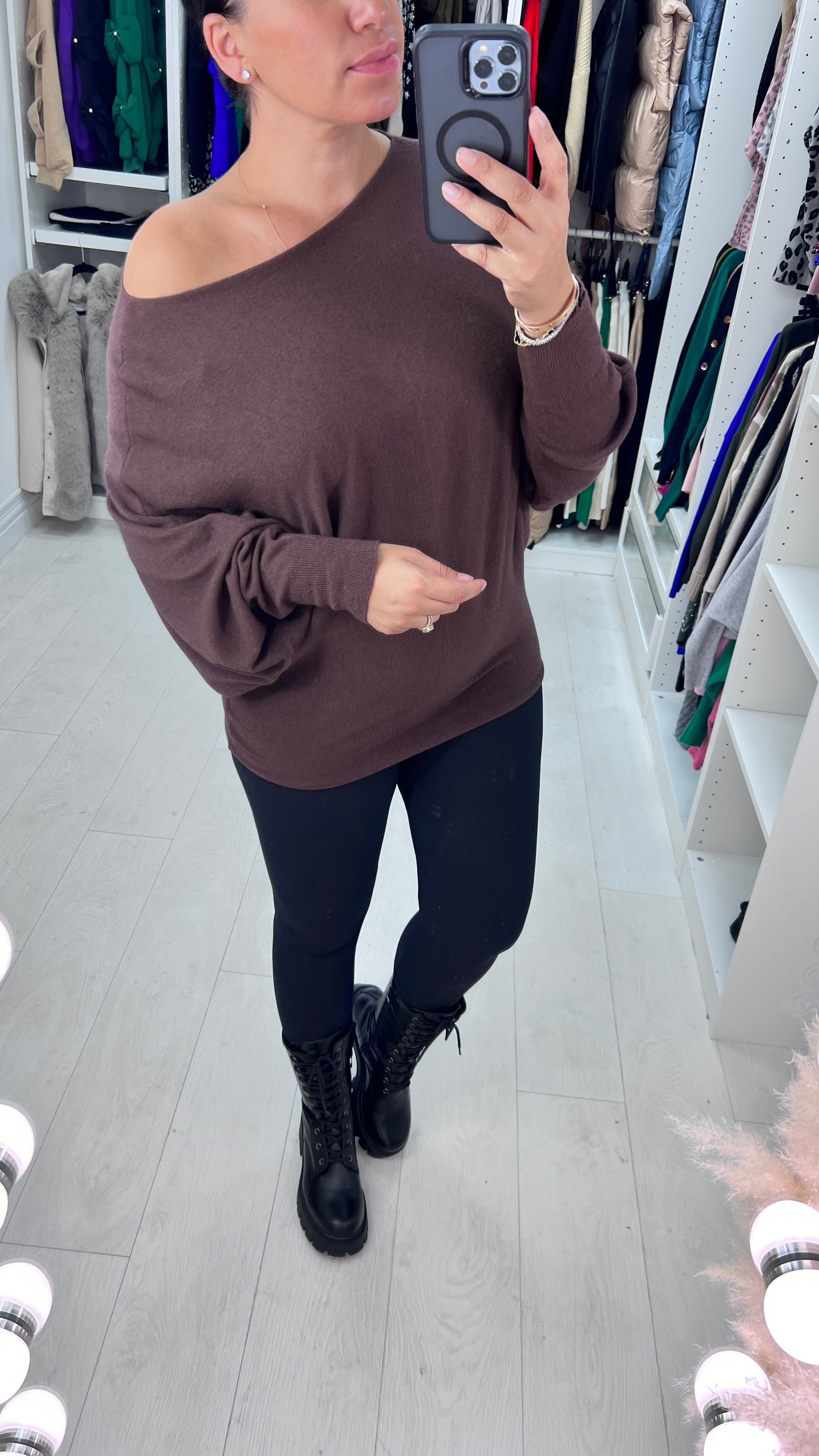 Hunter Plain Oversized Batwing Jumper