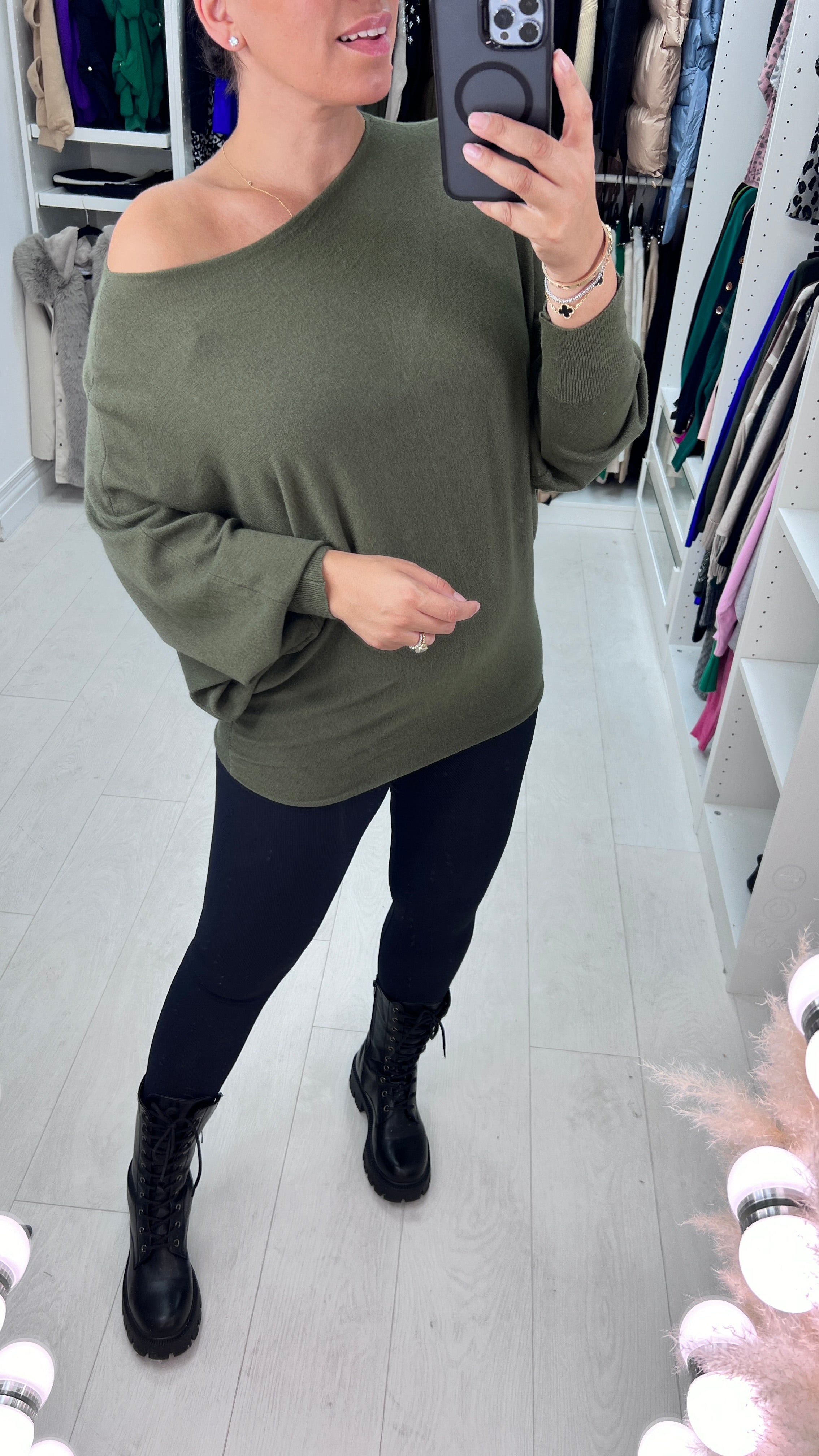 Hunter Plain Oversized Batwing Jumper