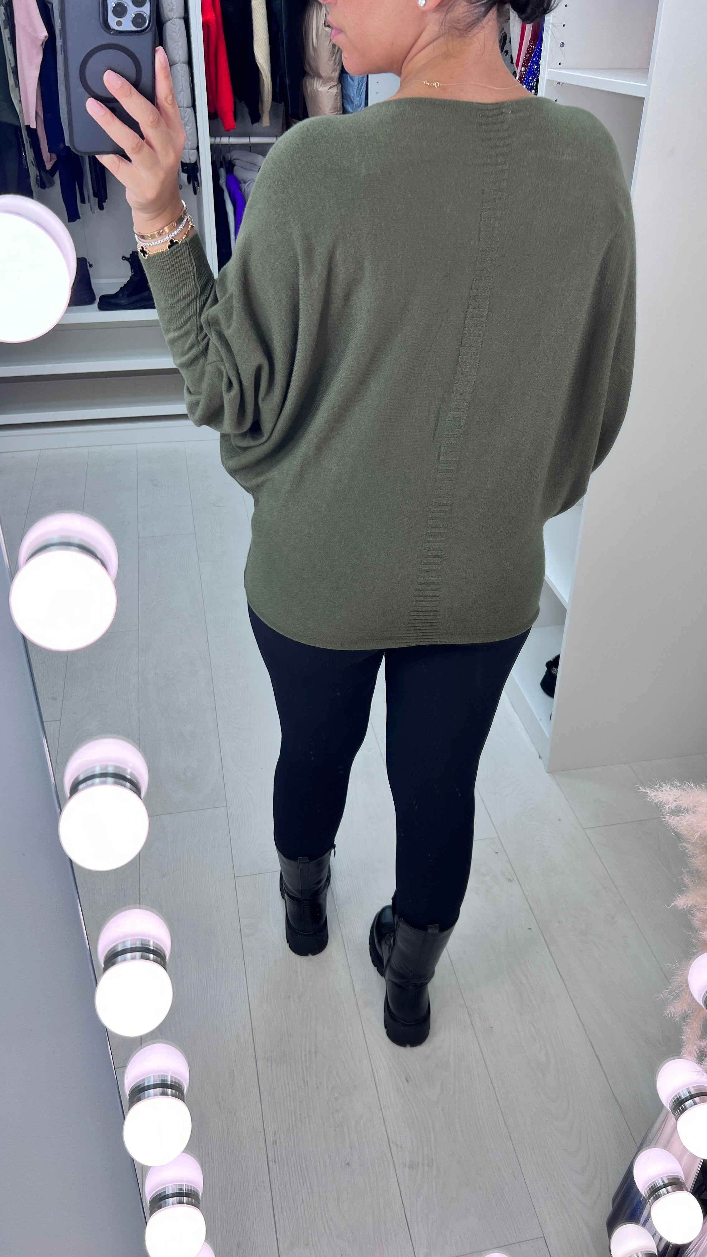 Hunter Plain Oversized Batwing Jumper