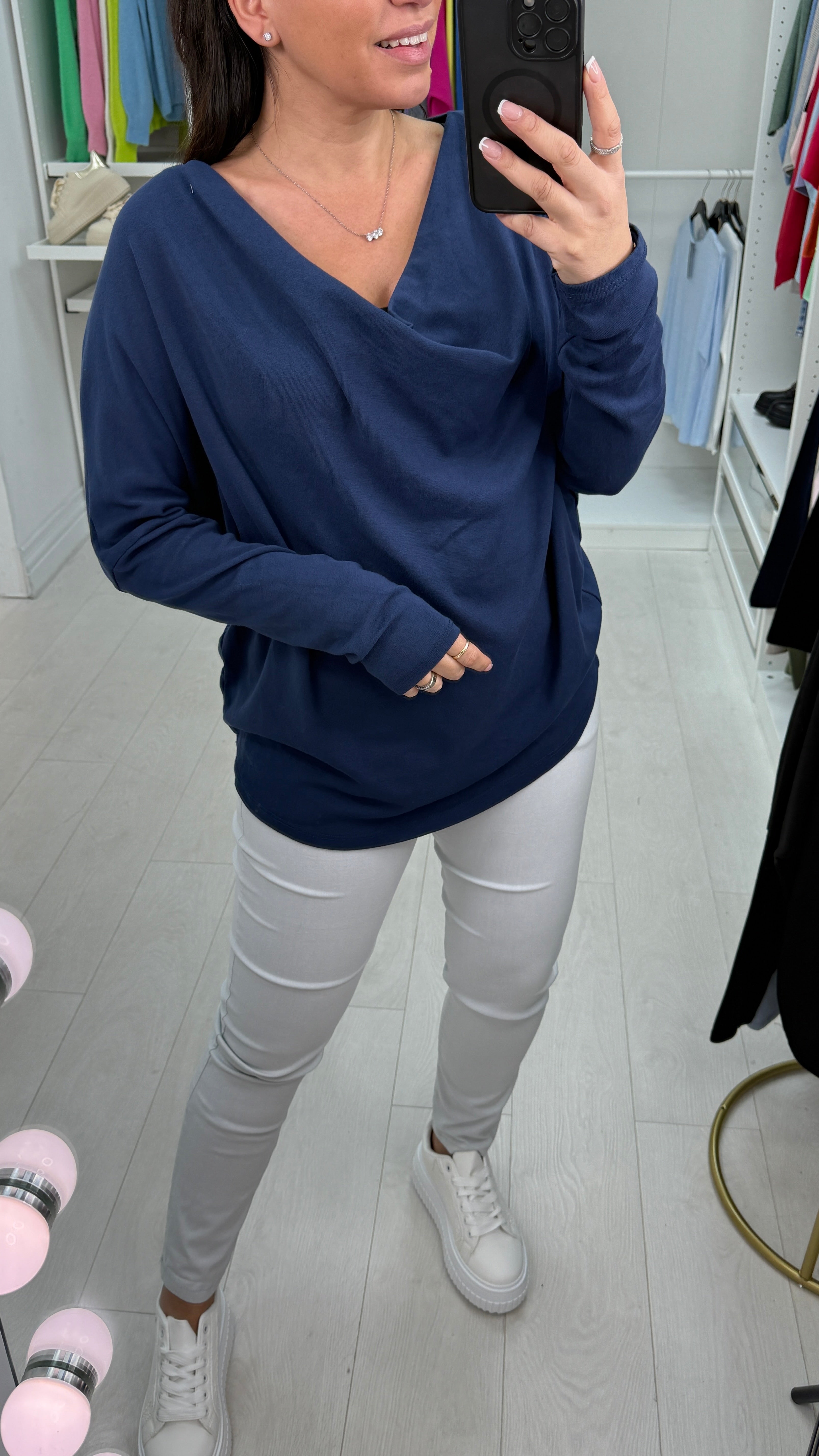 Topaz Plain Cowl Neck Sweatshirt