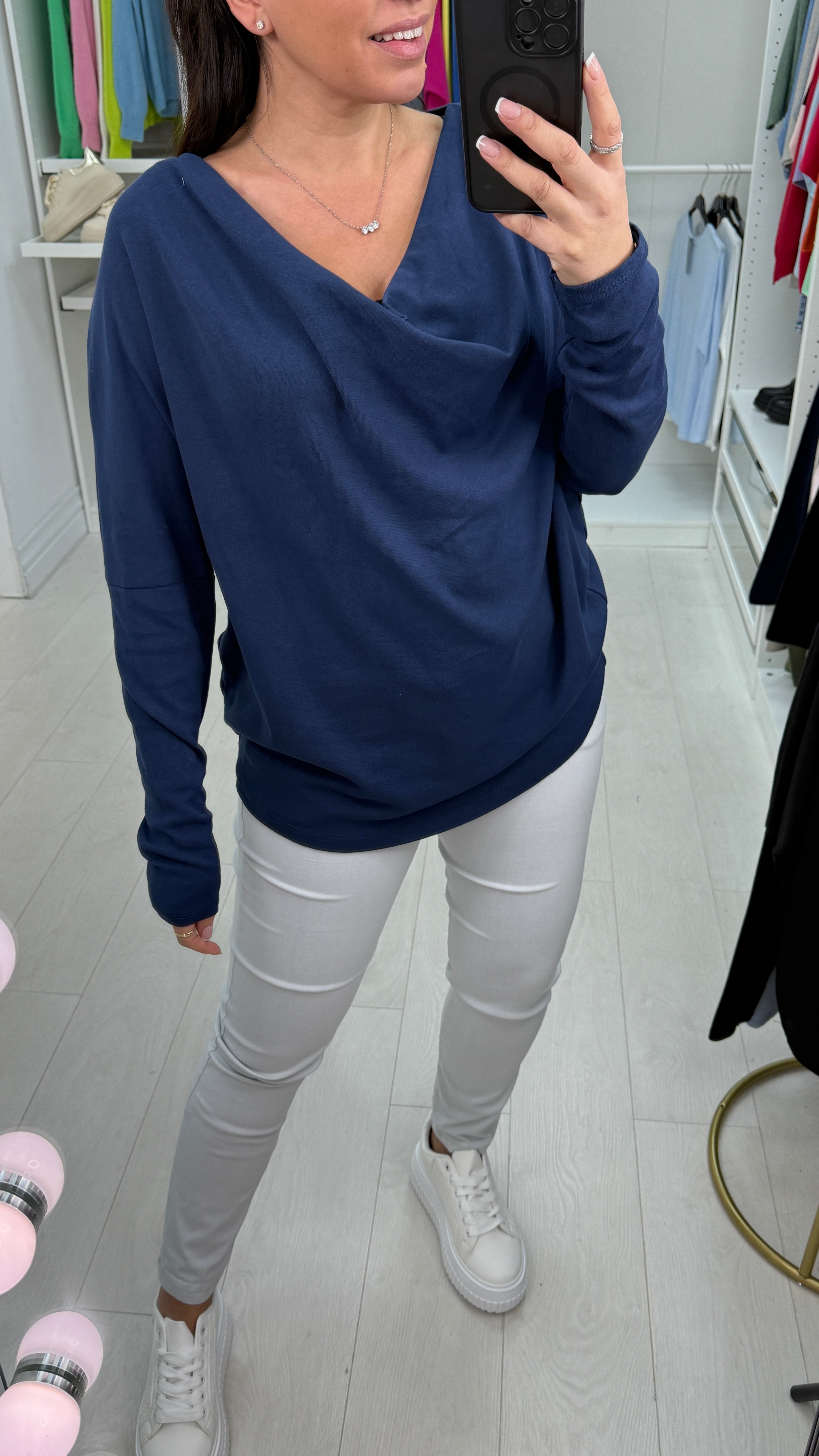 Topaz Plain Cowl Neck Sweatshirt