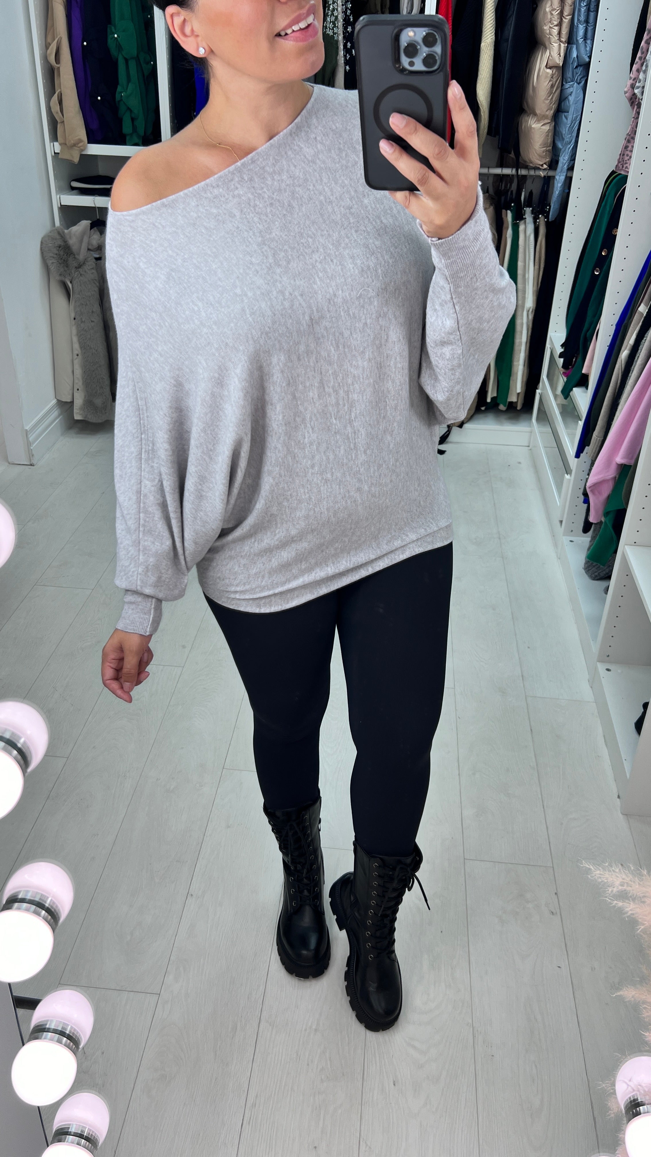 Hunter Plain Oversized Batwing Jumper