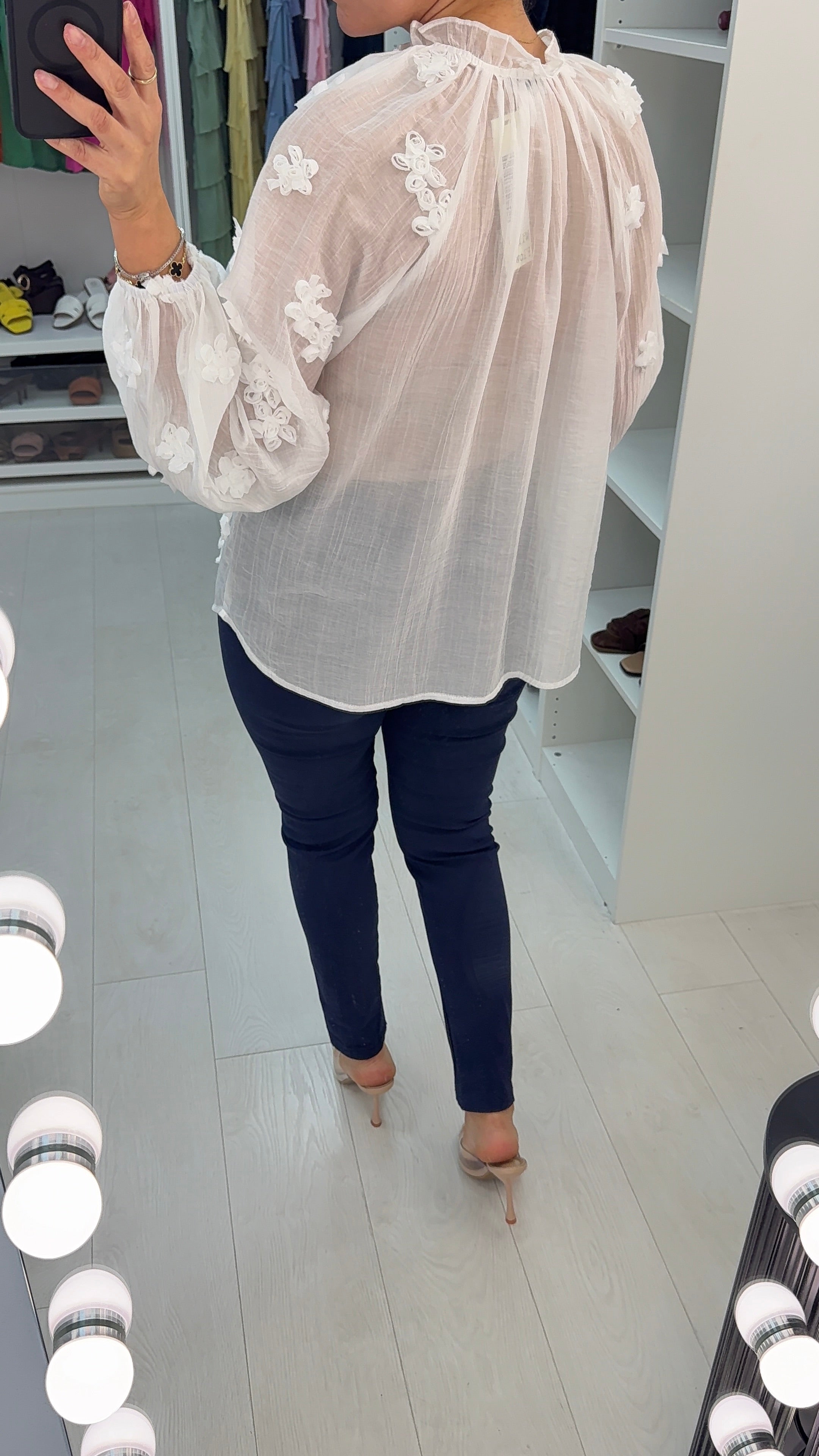 Zonia 3D Flower Detail Loose Fit Cotton Top