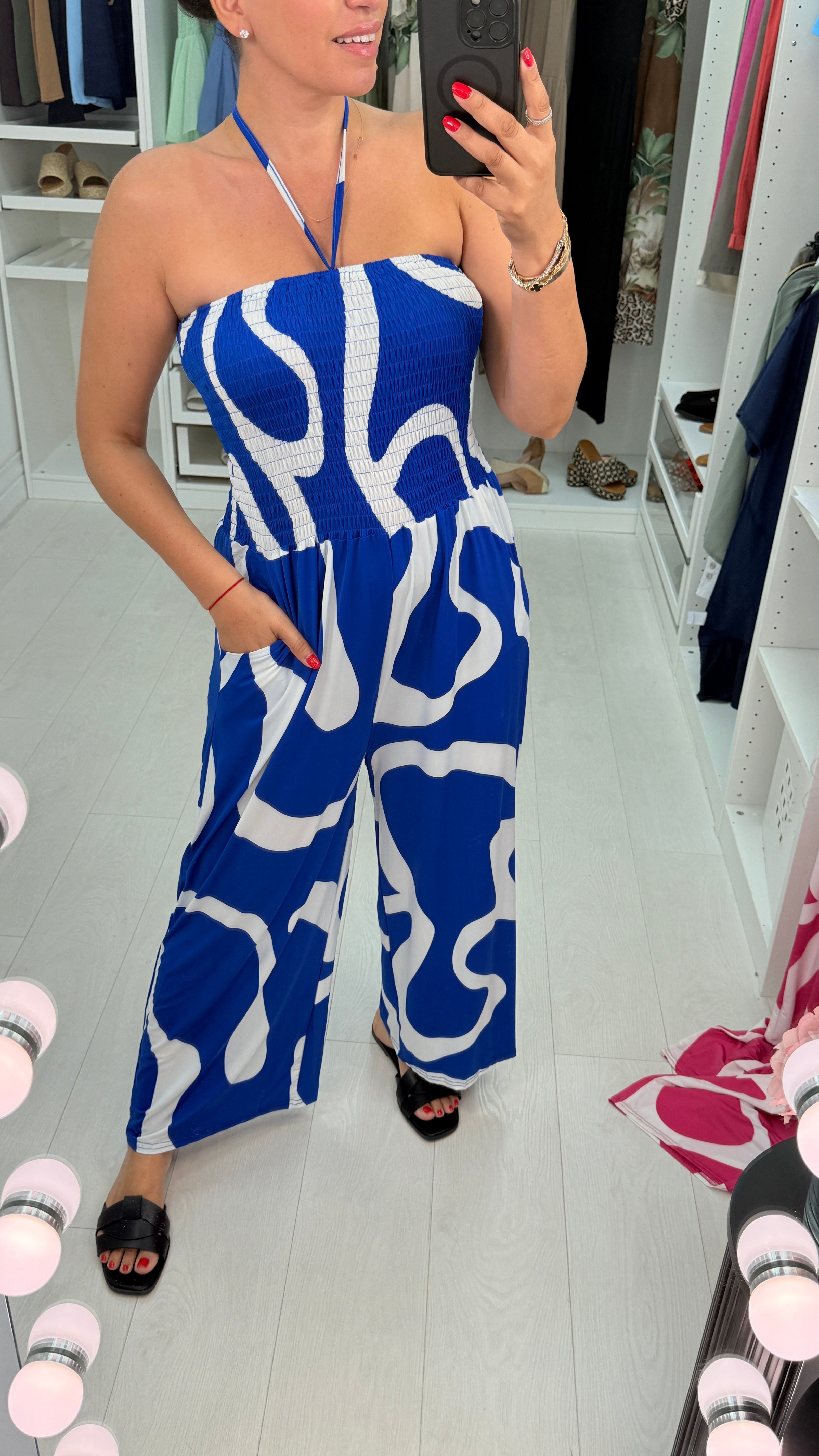 Aylan Abstract Print Elasticated Bust Jumpsuit