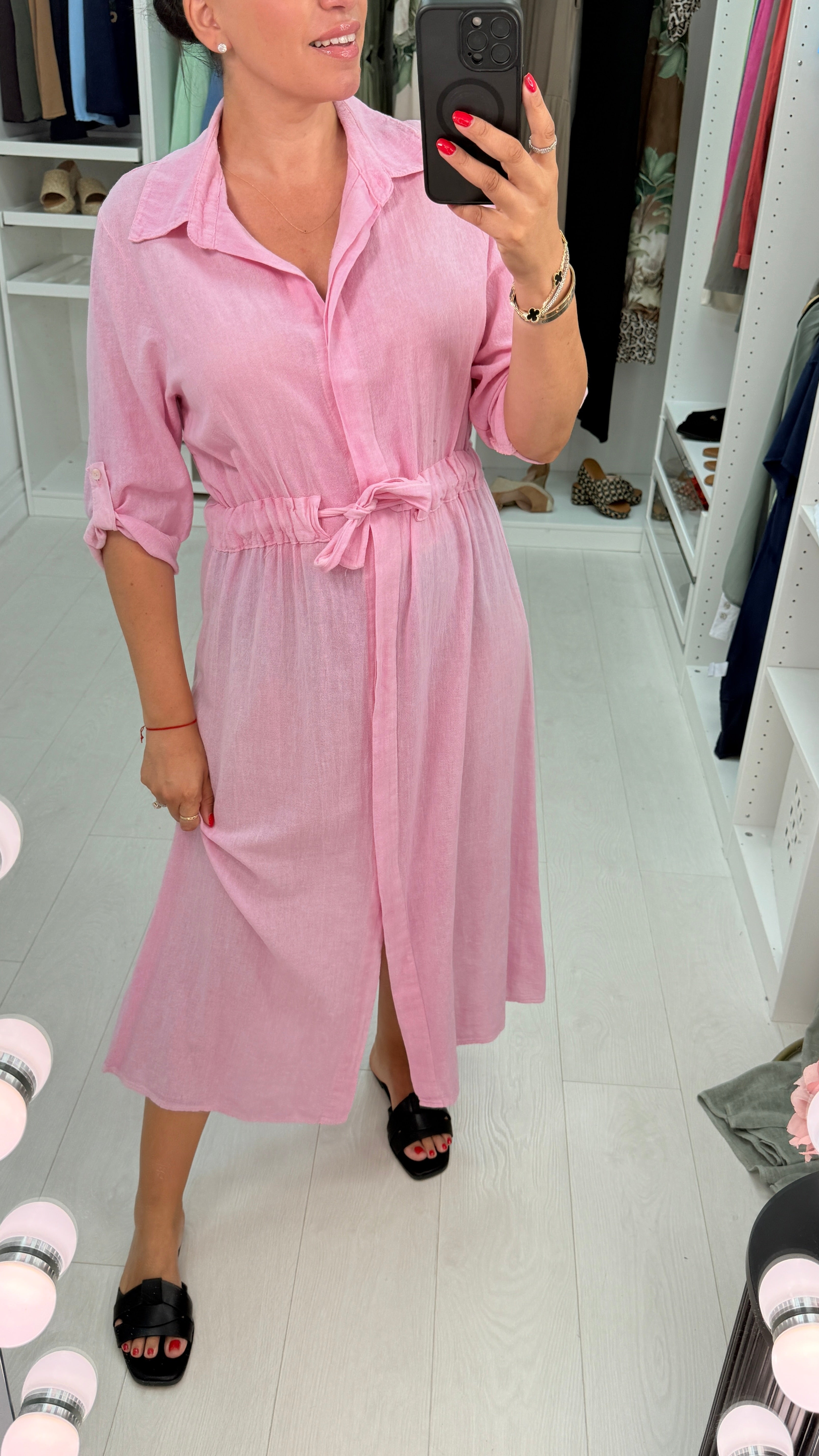 Morven Button Front Maxi Shirt Dress