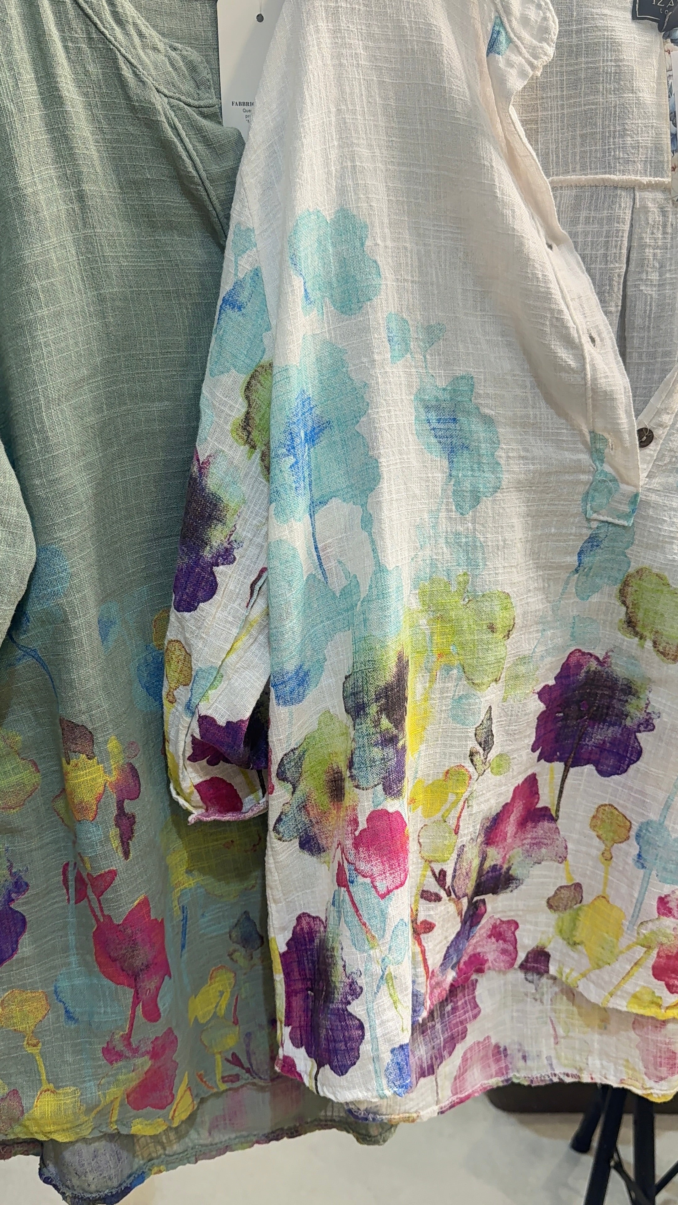 Amiya Watercolour Floral Print Loose Fit Top