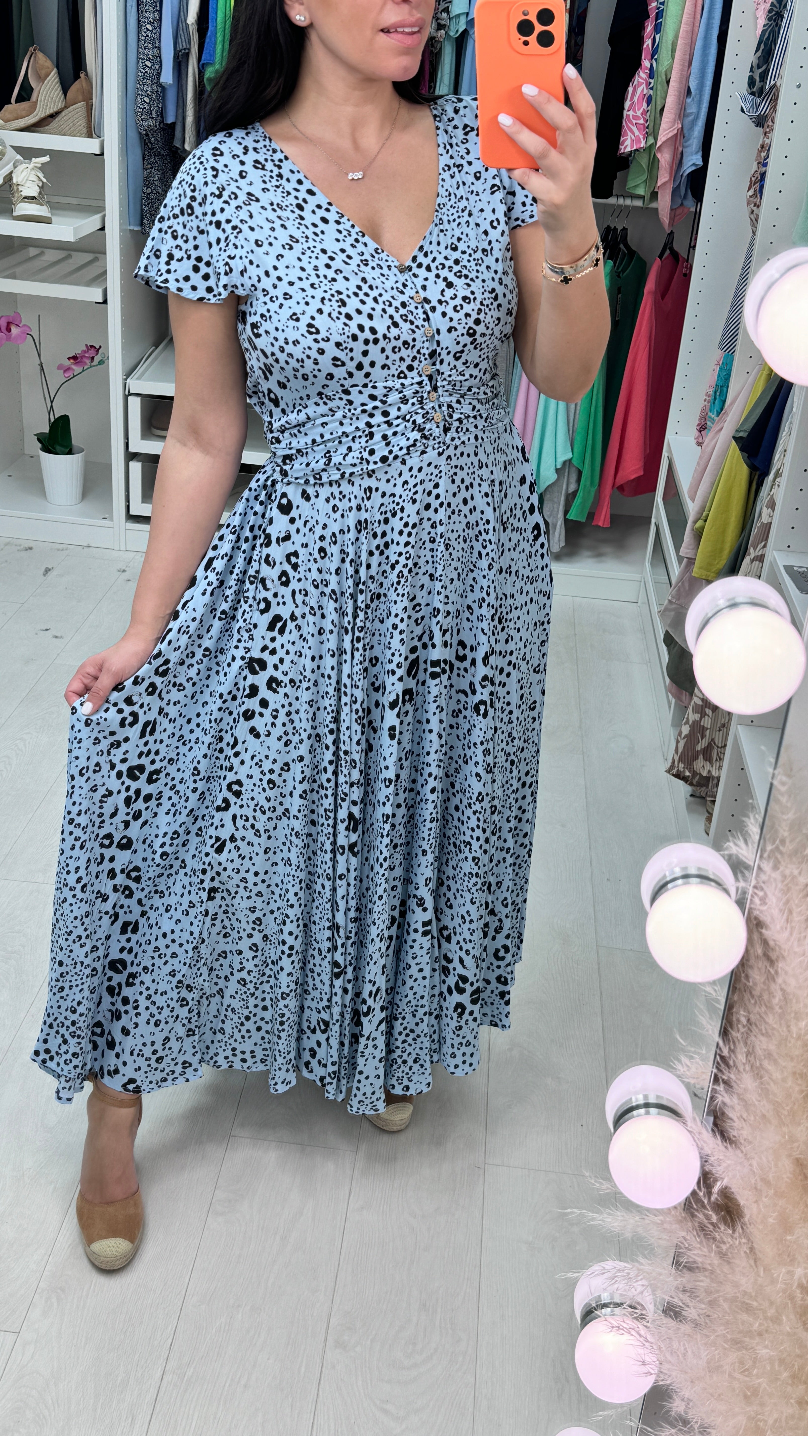 Marya Cheetah Ruched Waist Maxi Dress