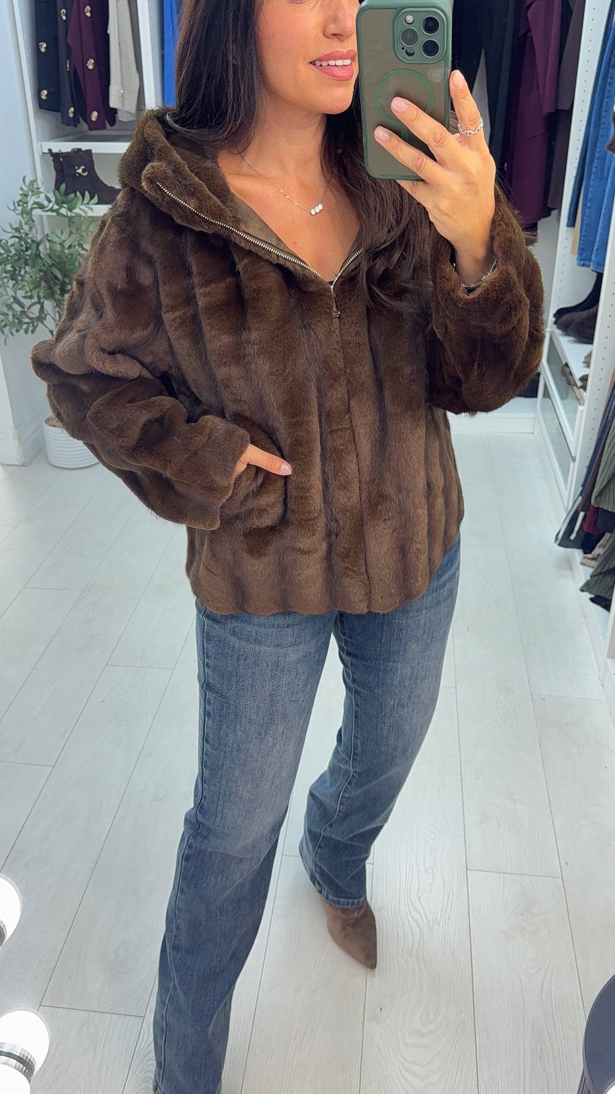Ramone Faux Fur Hooded Jacket