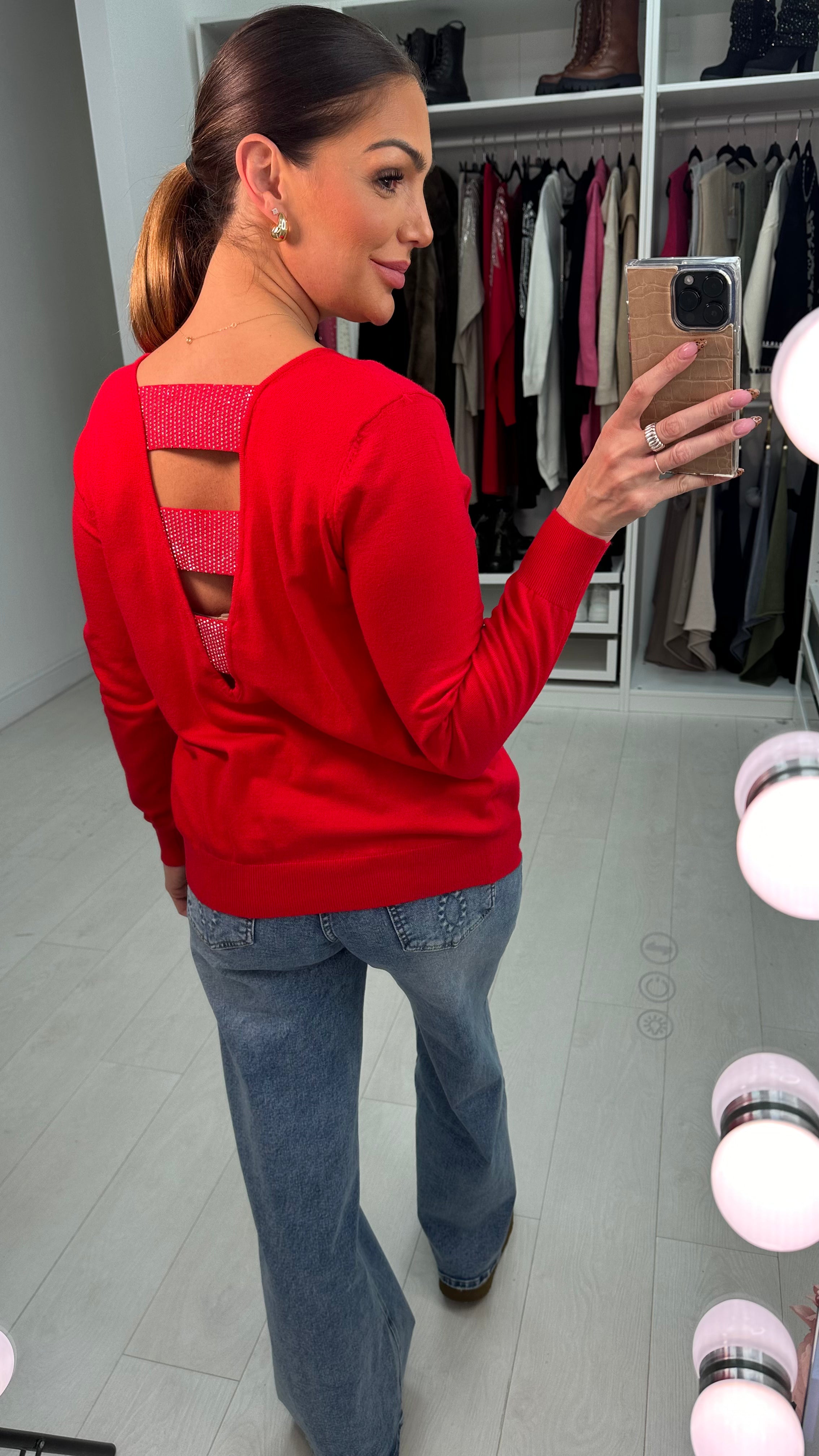 Deirdre Diamante Strap Back Jumper