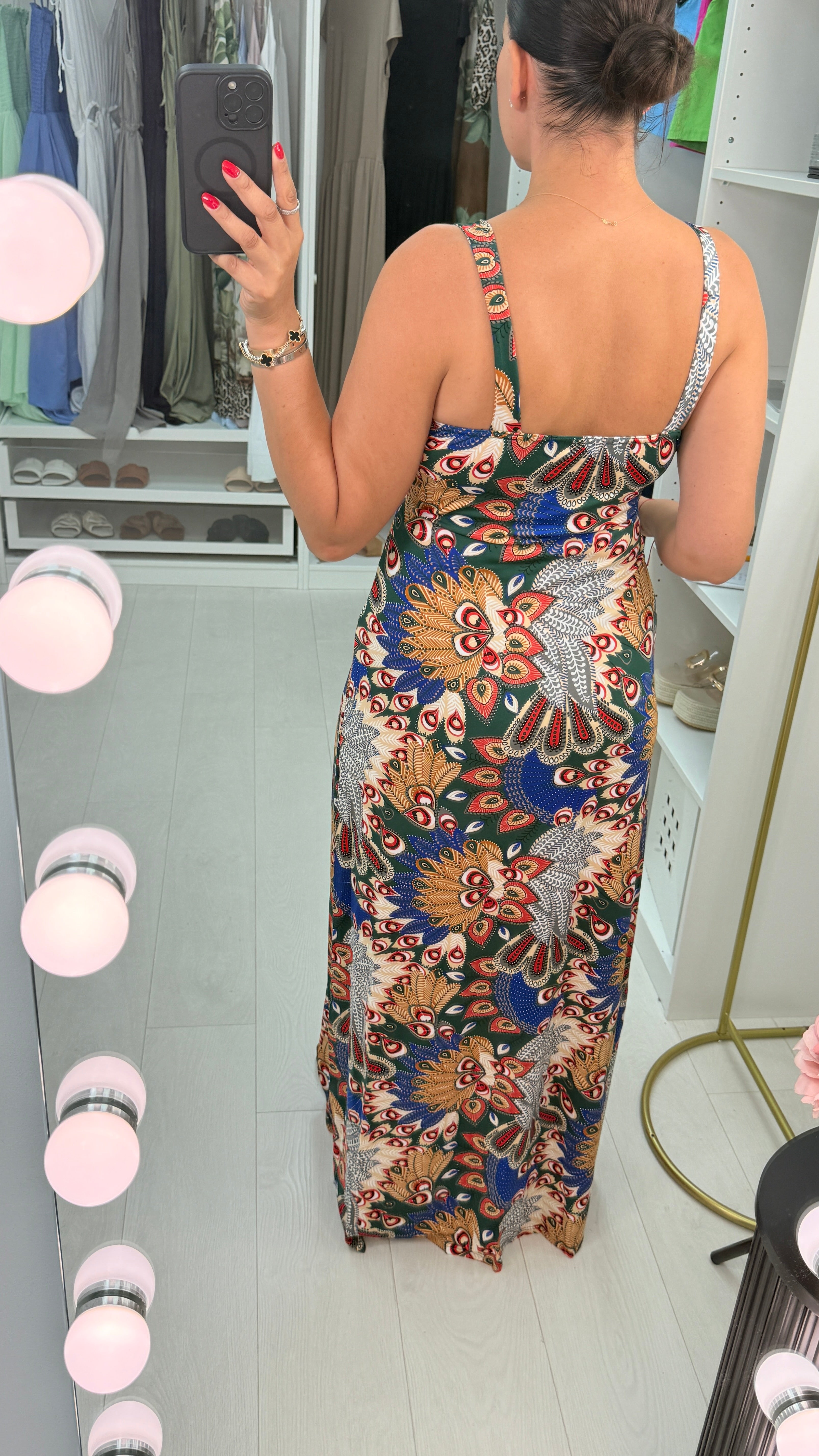 Yarelle Printed Super Stretch Slinky Maxi Dress