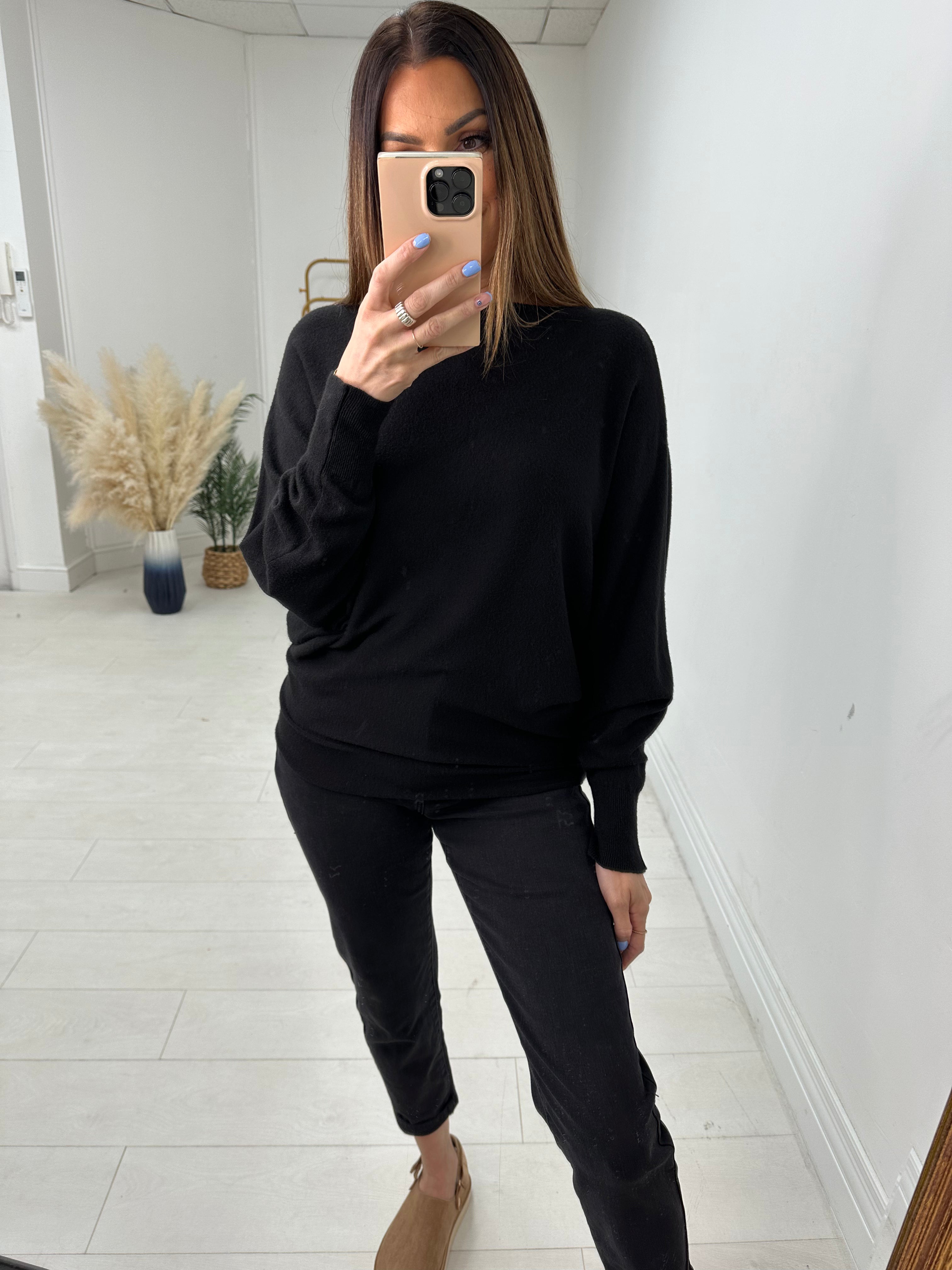 Hunter Plain Oversized Batwing Jumper