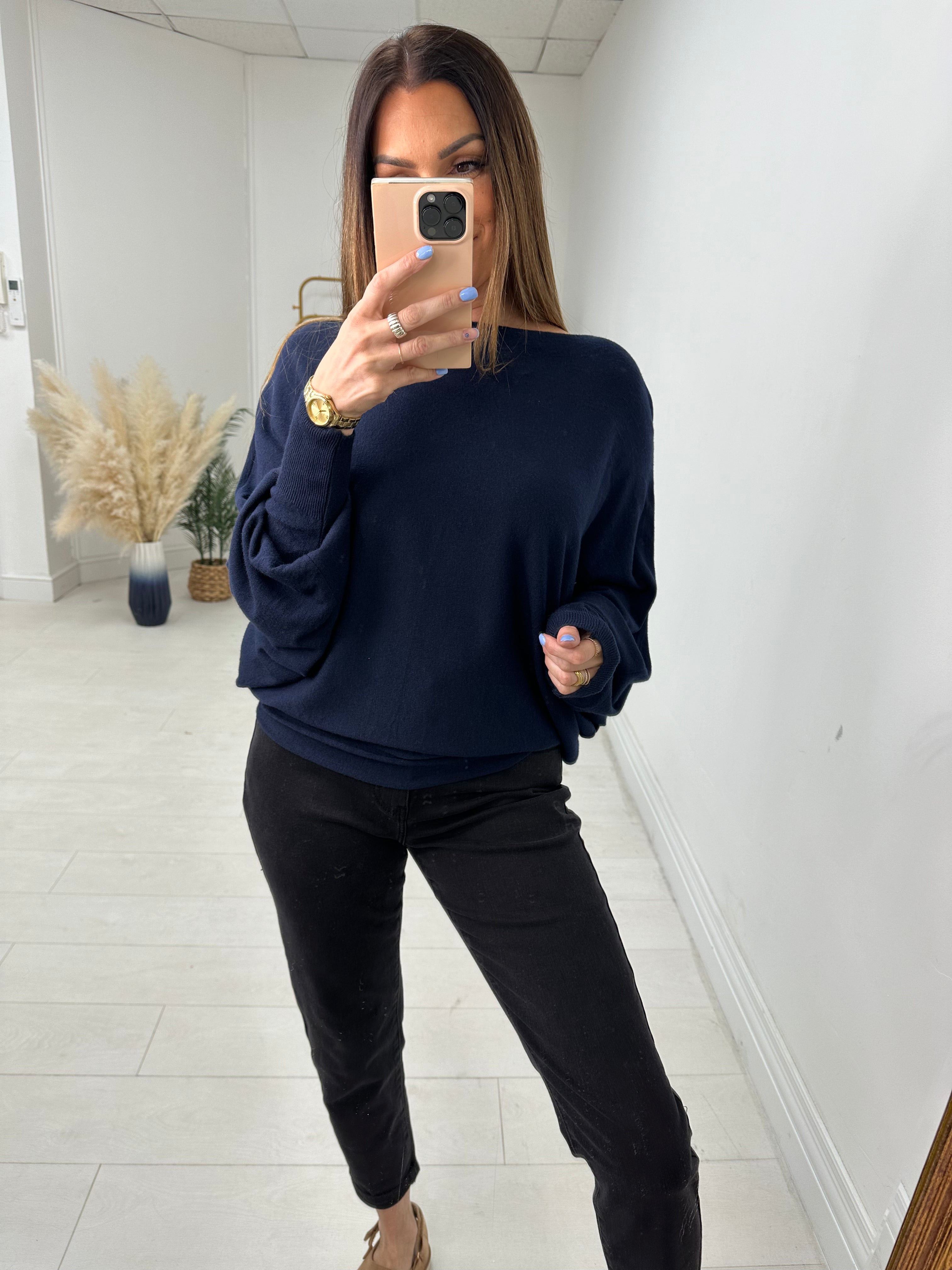 Hunter Plain Oversized Batwing Jumper