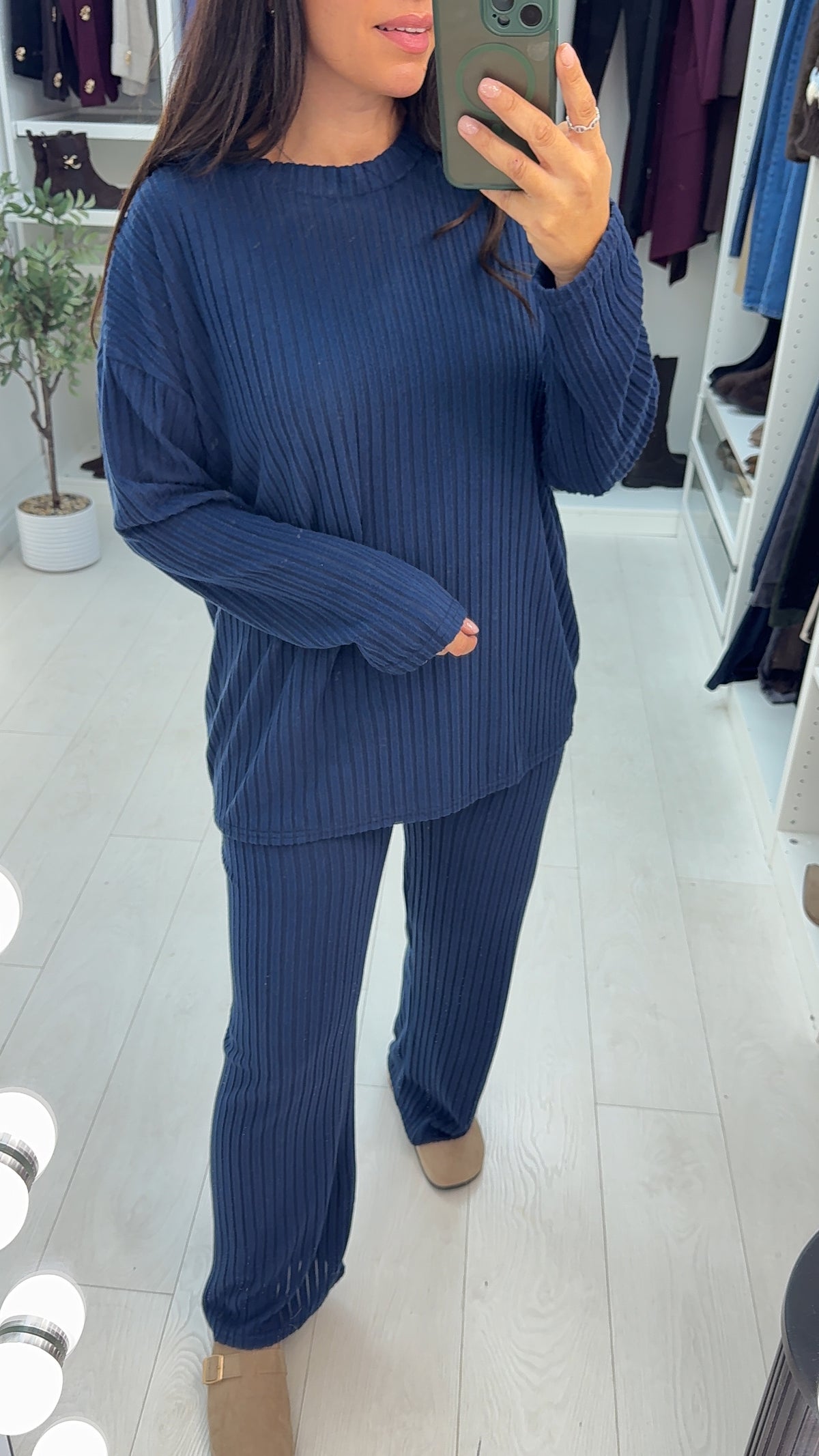 Gwendolyn Plain Ribbed Loungewear Set