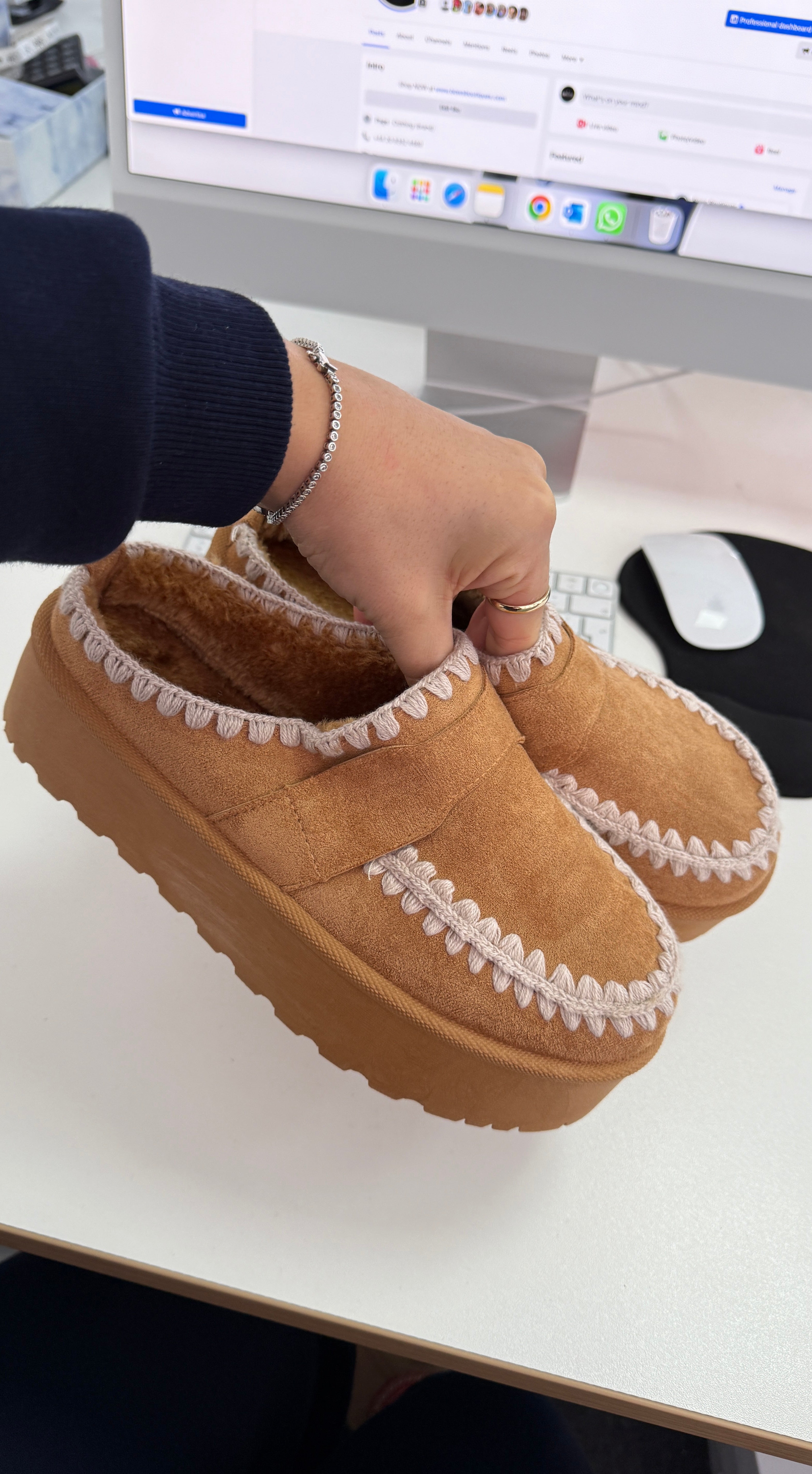 Jazzy Faux Suede Platform Clogs