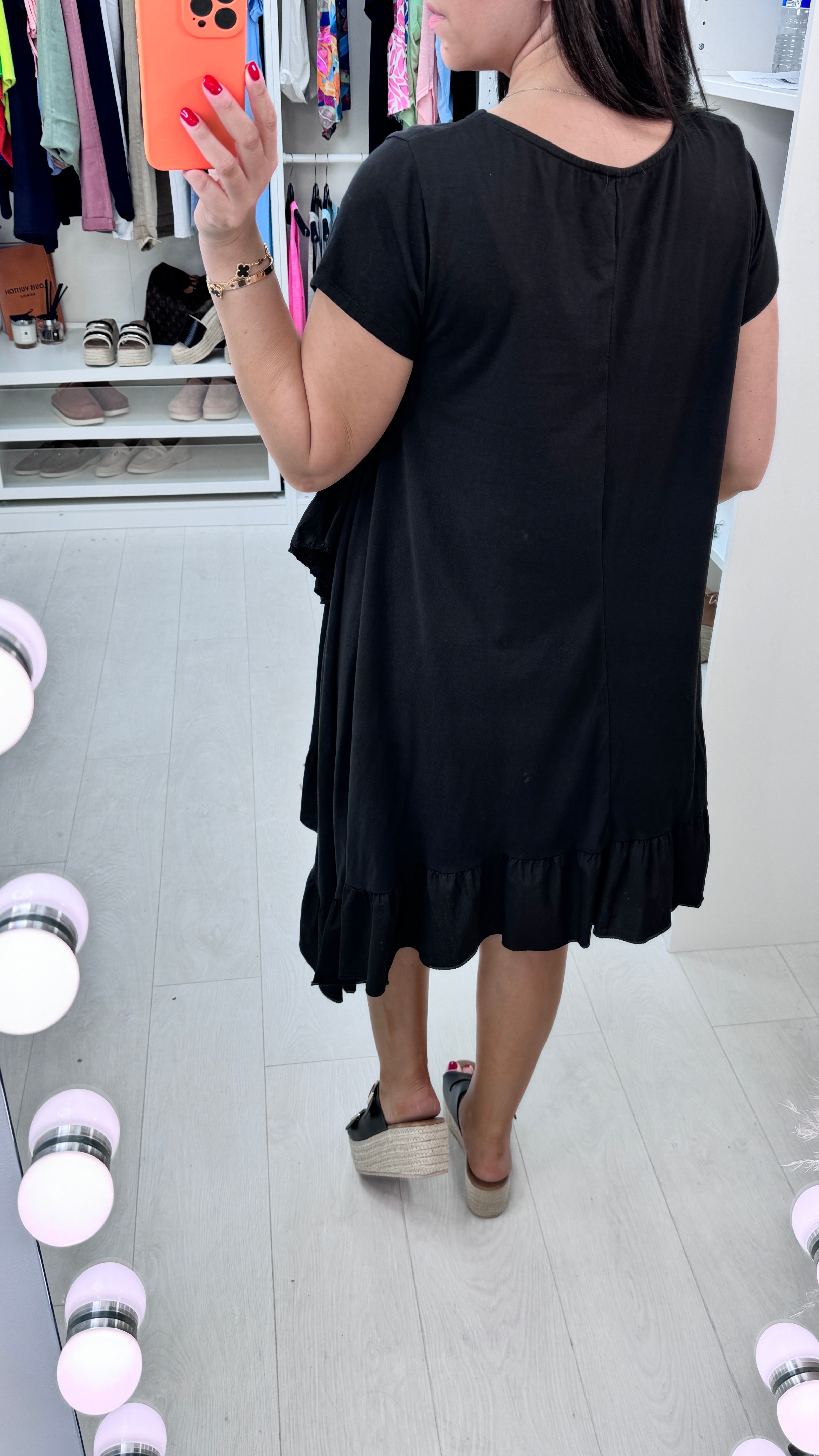 Emila Oversized Frill Ruffle Jersey Dress