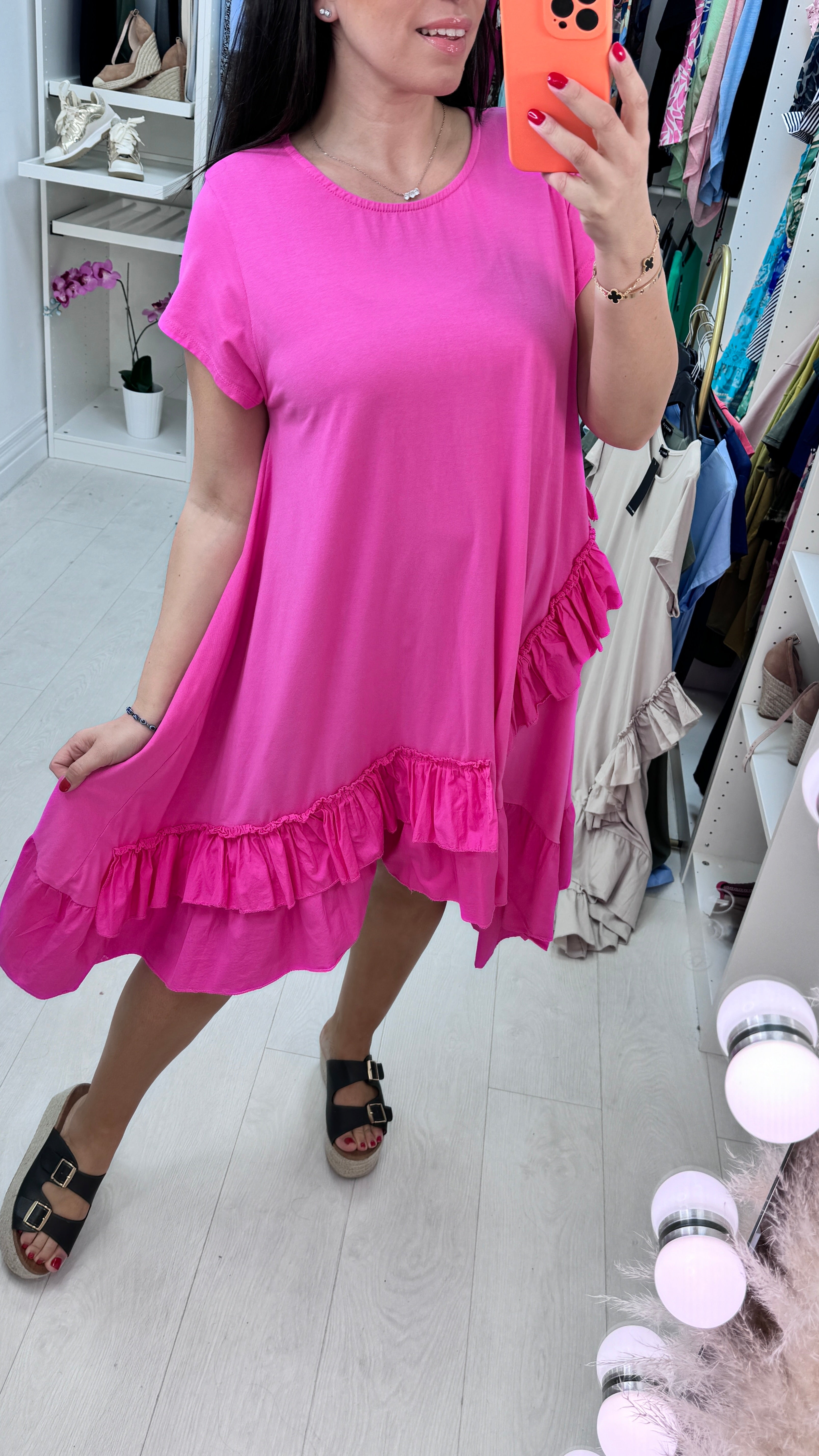 Emila Oversized Frill Ruffle Jersey Dress