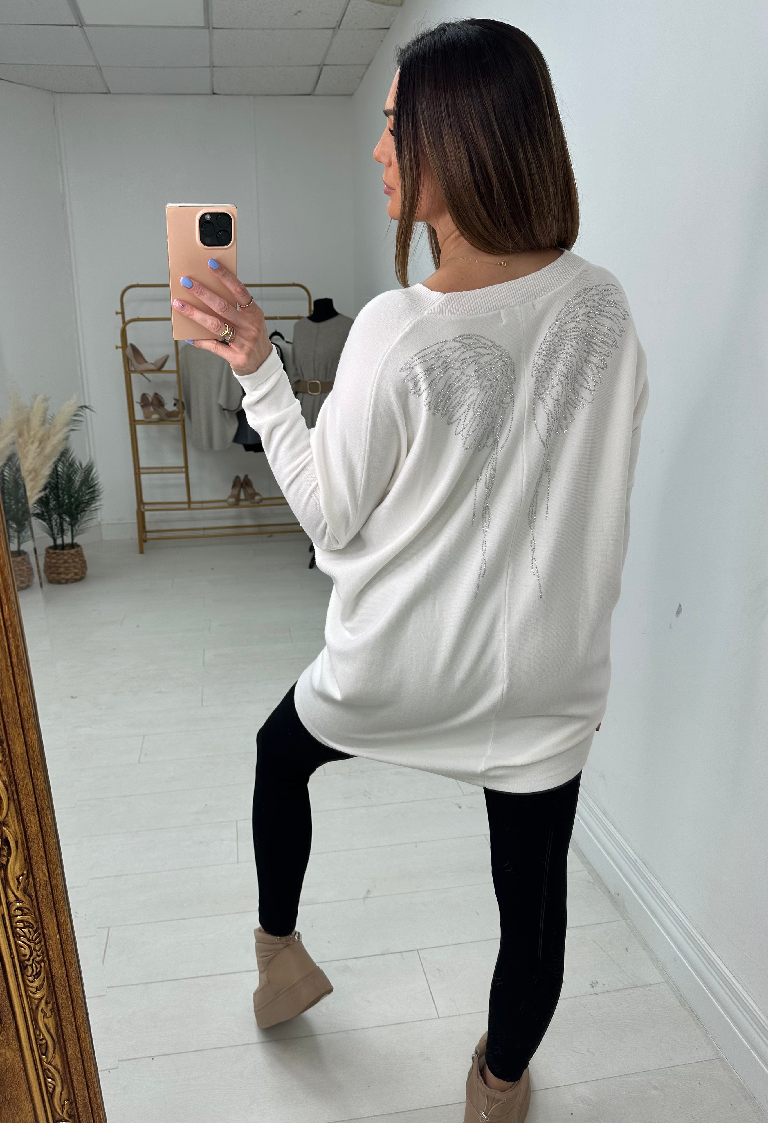 Jocelyn Diamante Angel Wing Back Detail Jumper