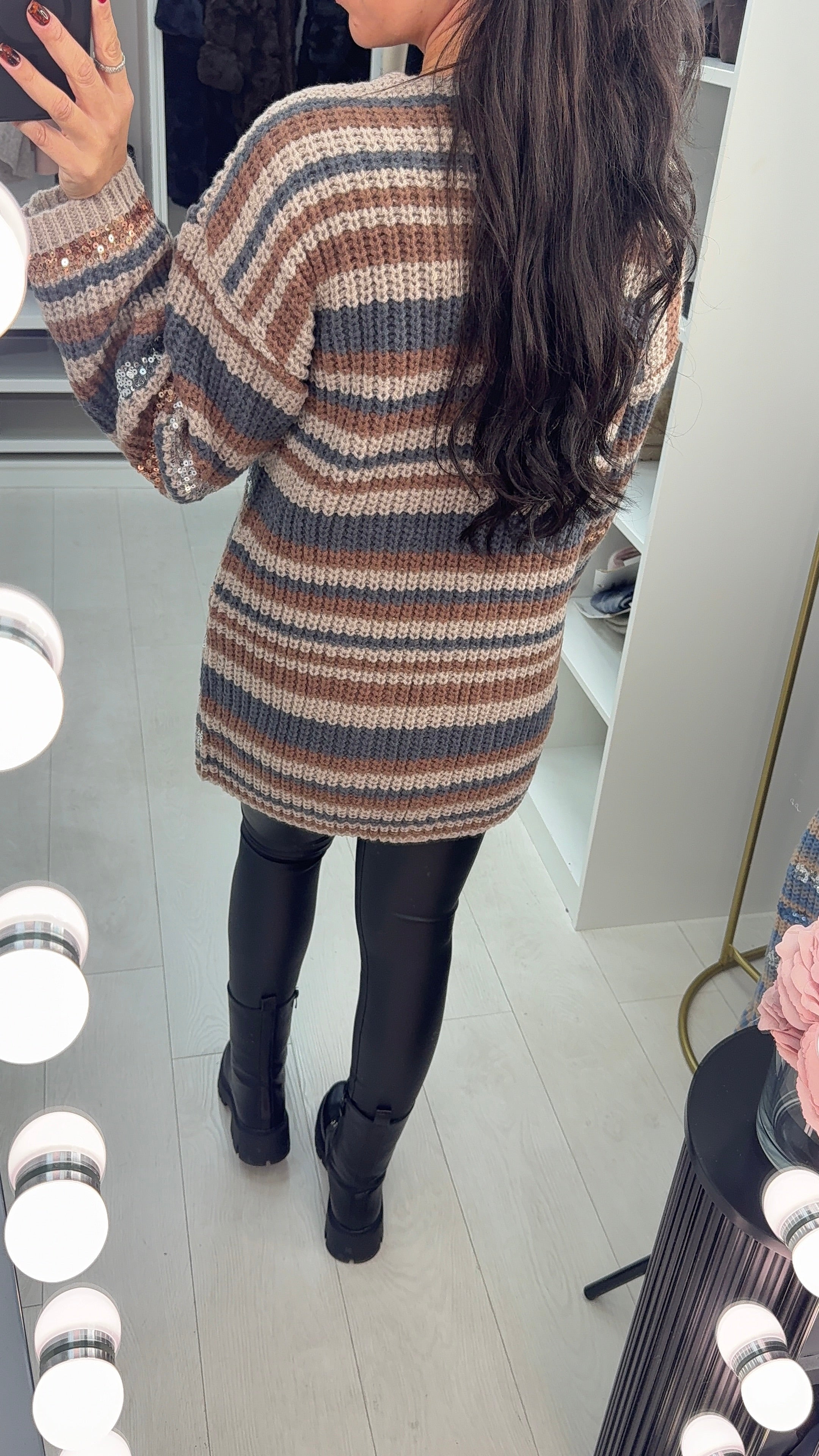 Sammi Sequin Detailed Chunky Knit Cardigan