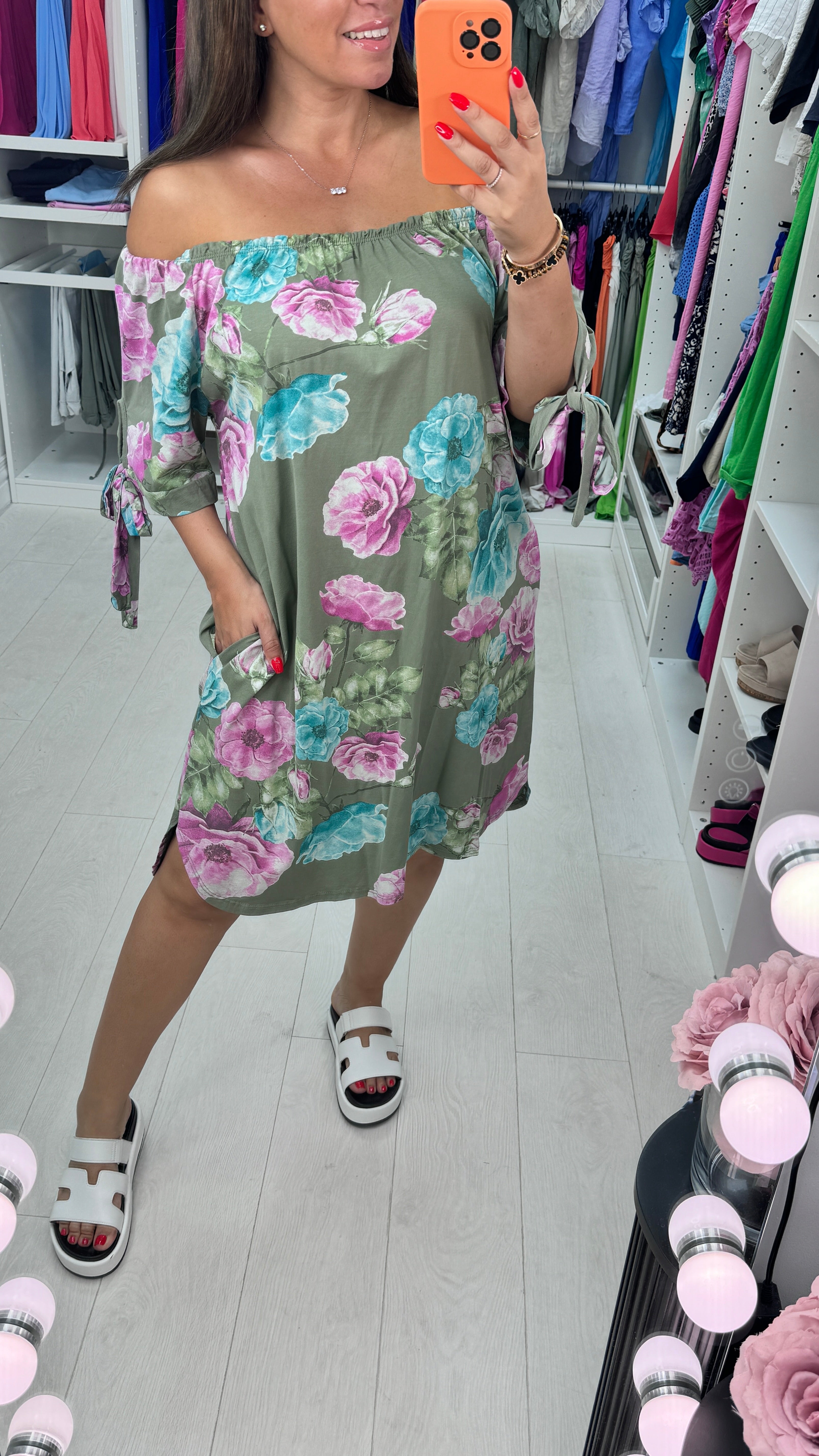 Briella Floral Bardot Dress