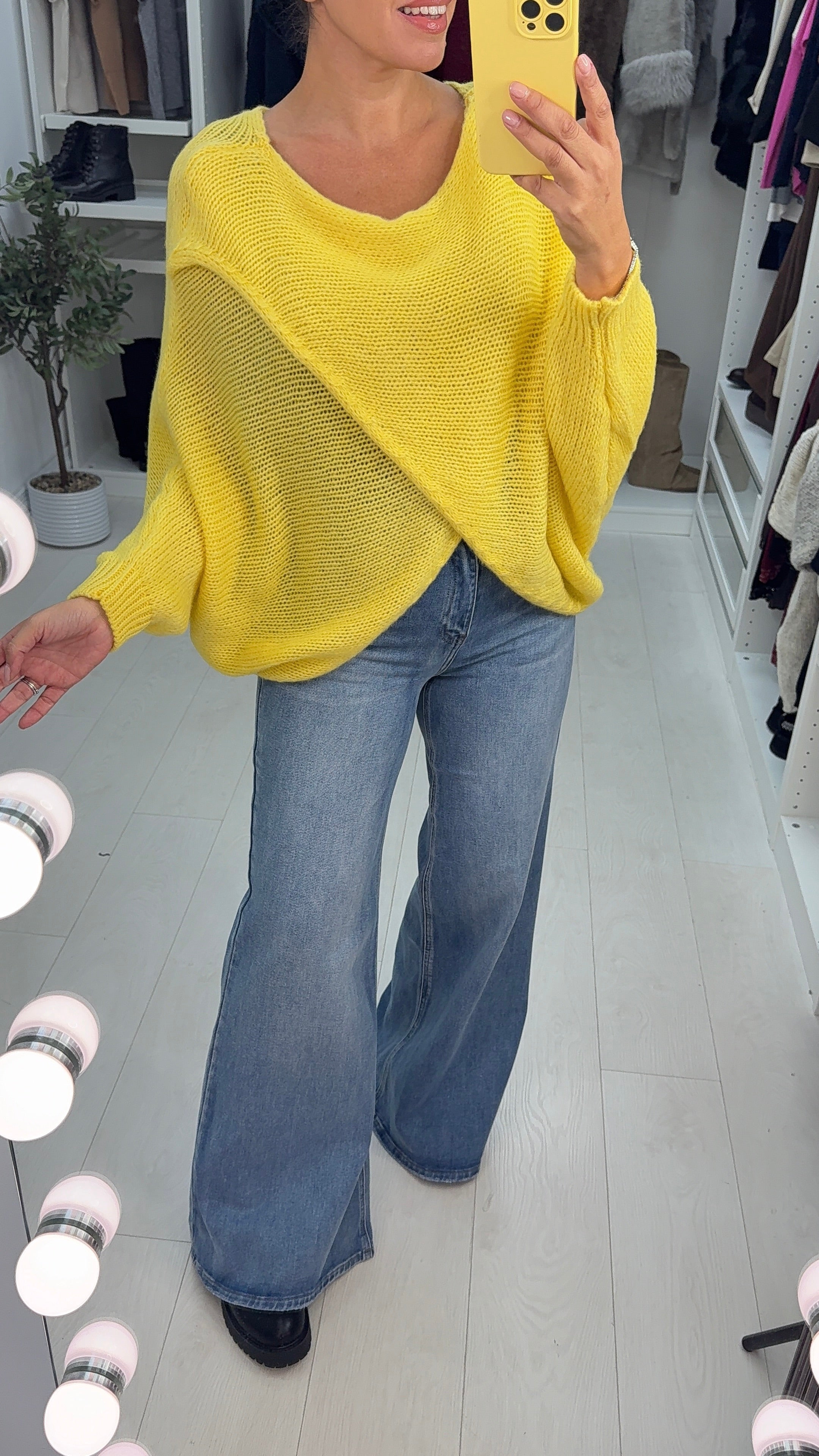 Ingrid Plain Wrap Front Chunky Knit Jumper