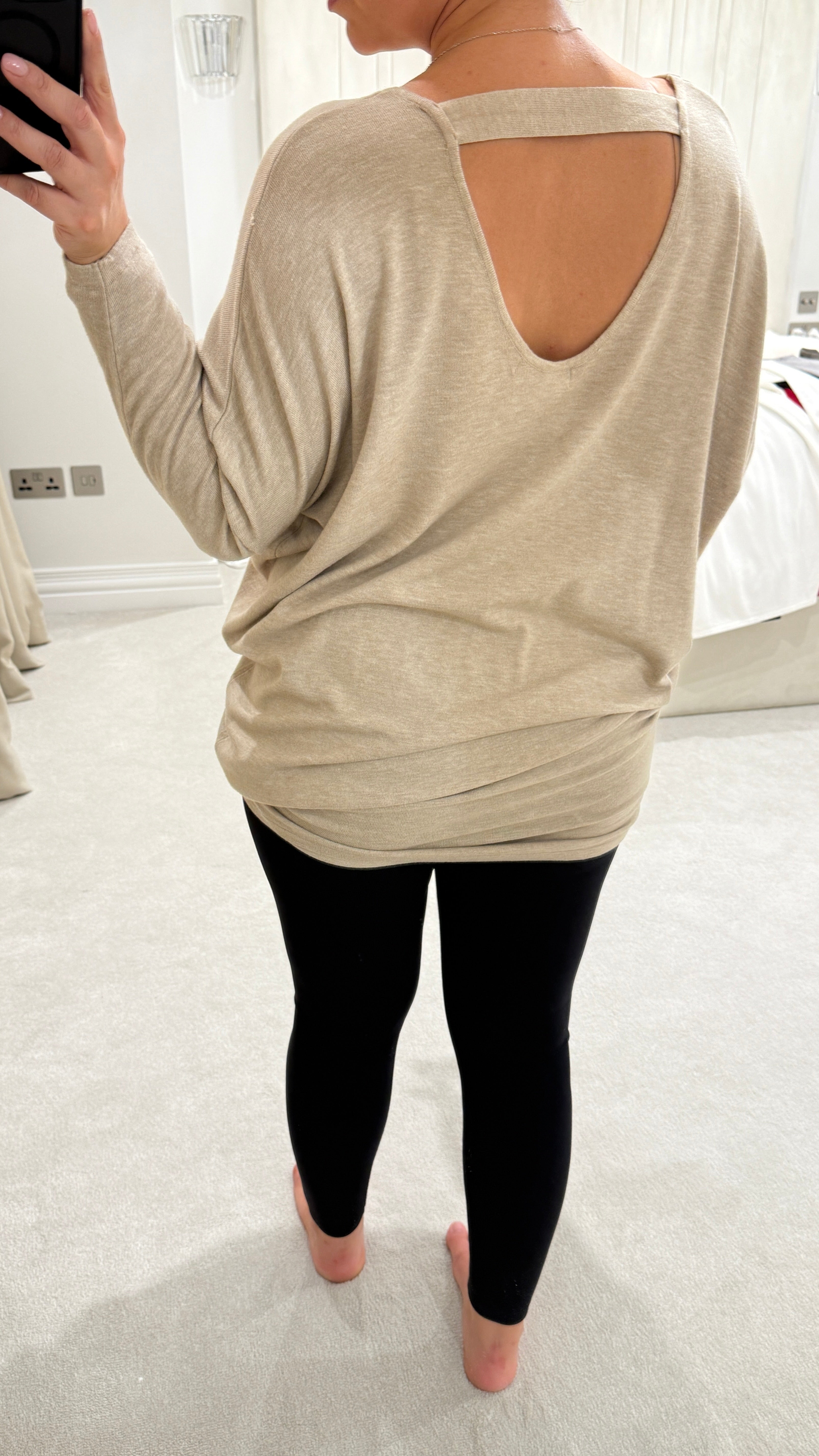 Adie Plain Longline Cut Out Back Jumper