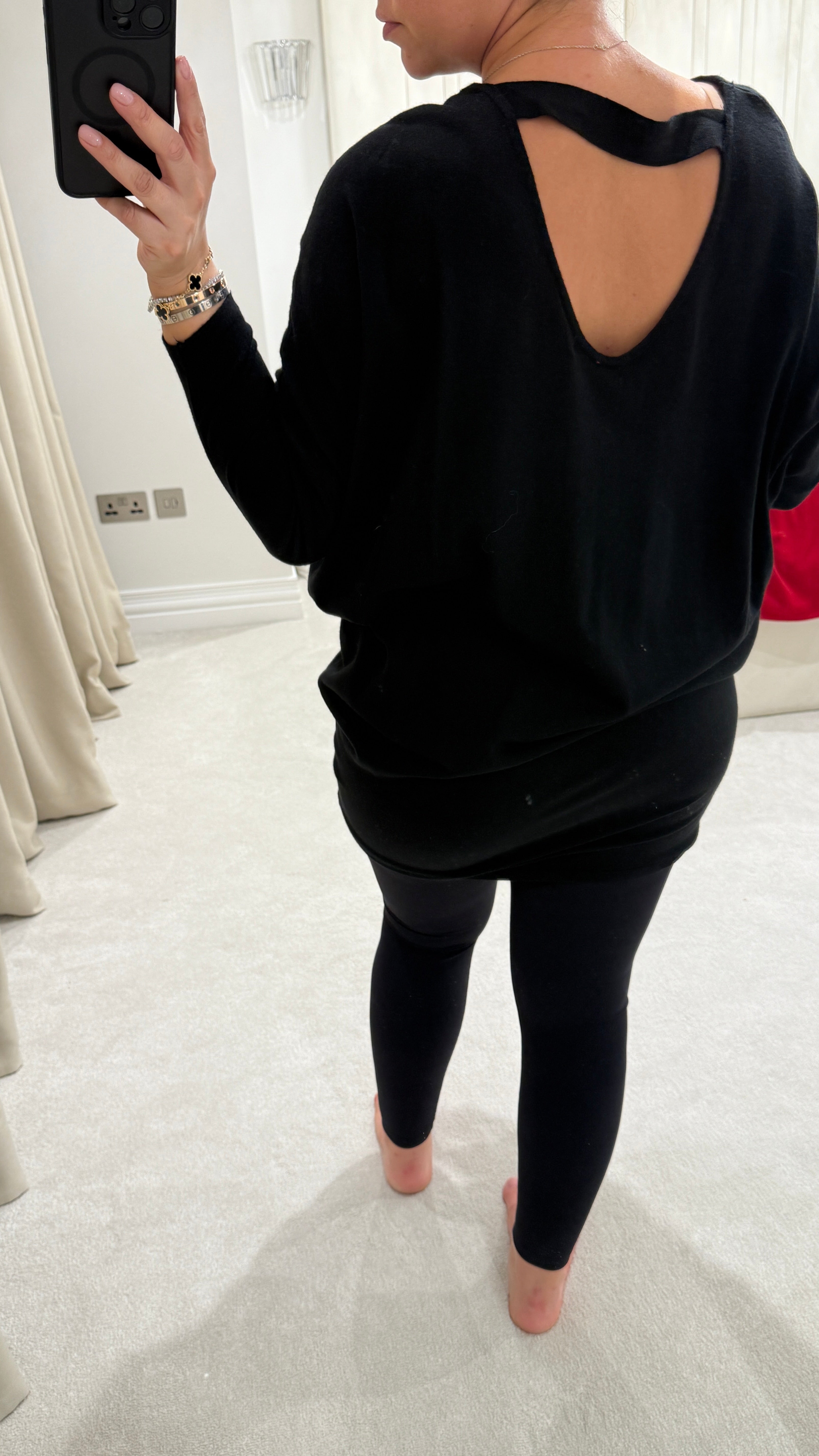 Adie Plain Longline Cut Out Back Jumper