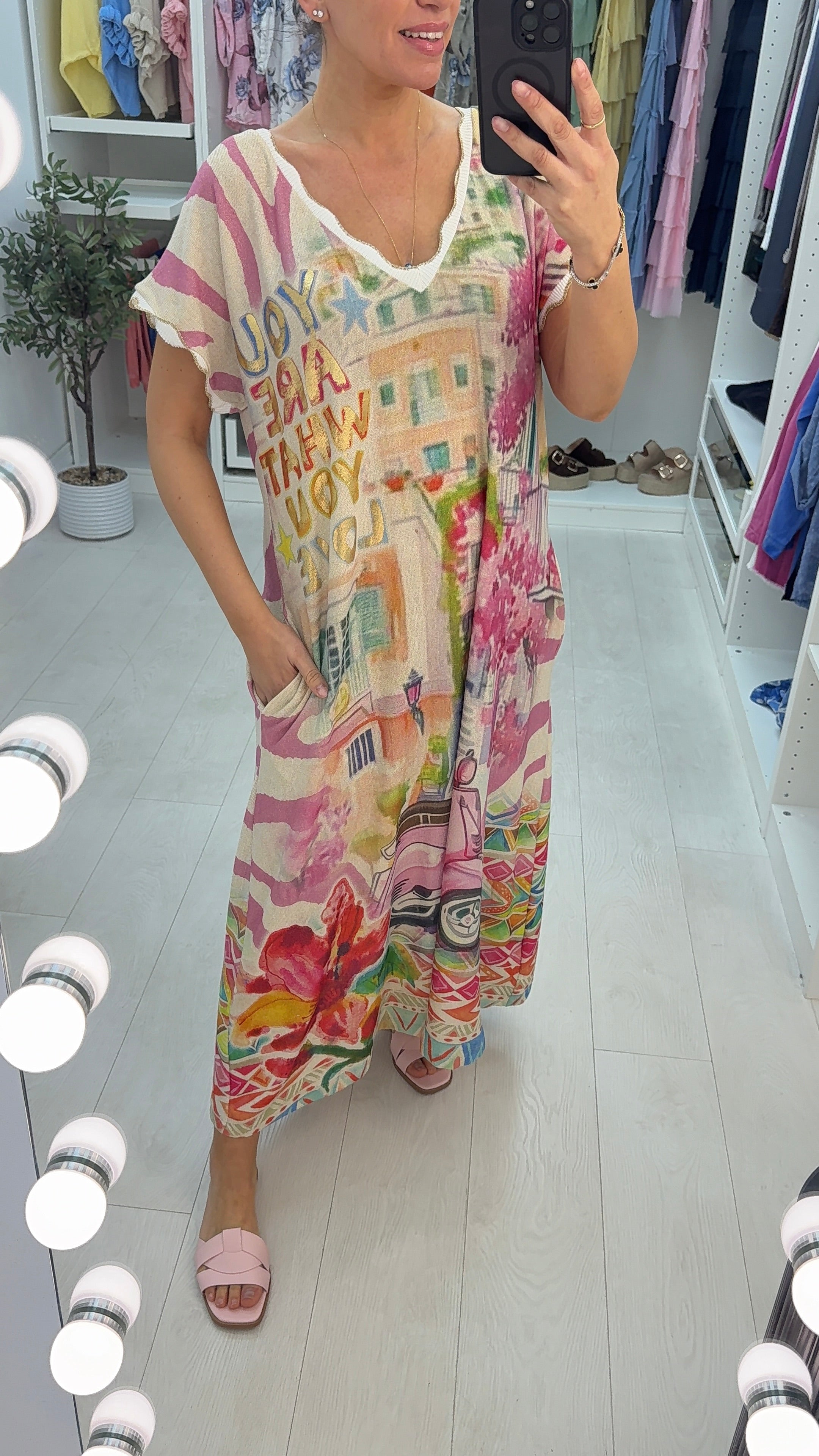 Mariane 'You Are What You Love' Slogan Loose Fit Dress