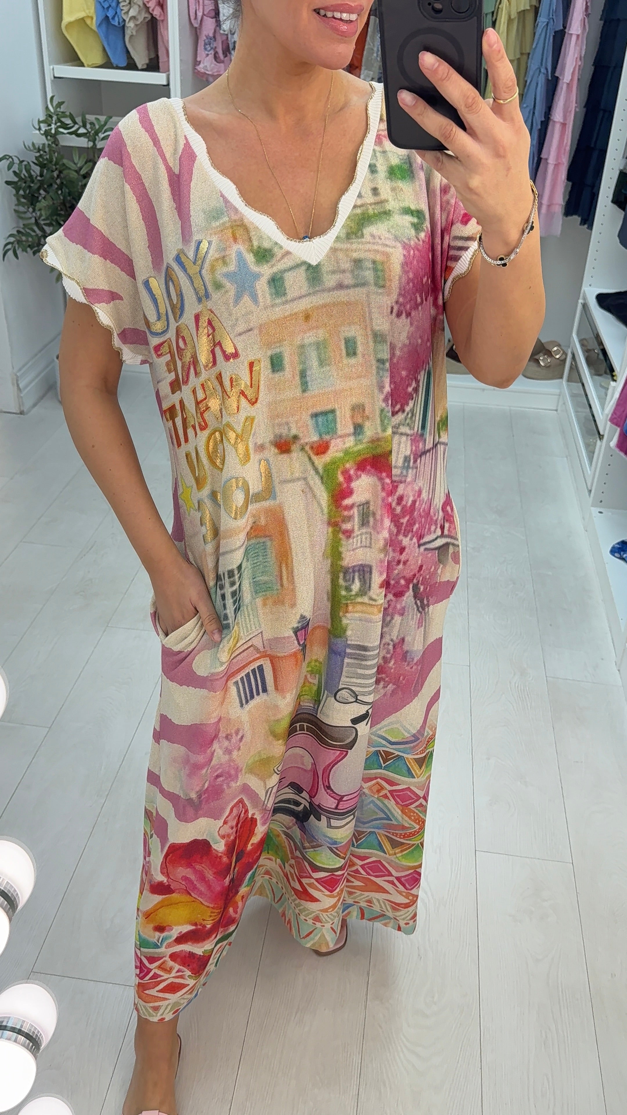 Mariane 'You Are What You Love' Slogan Loose Fit Dress