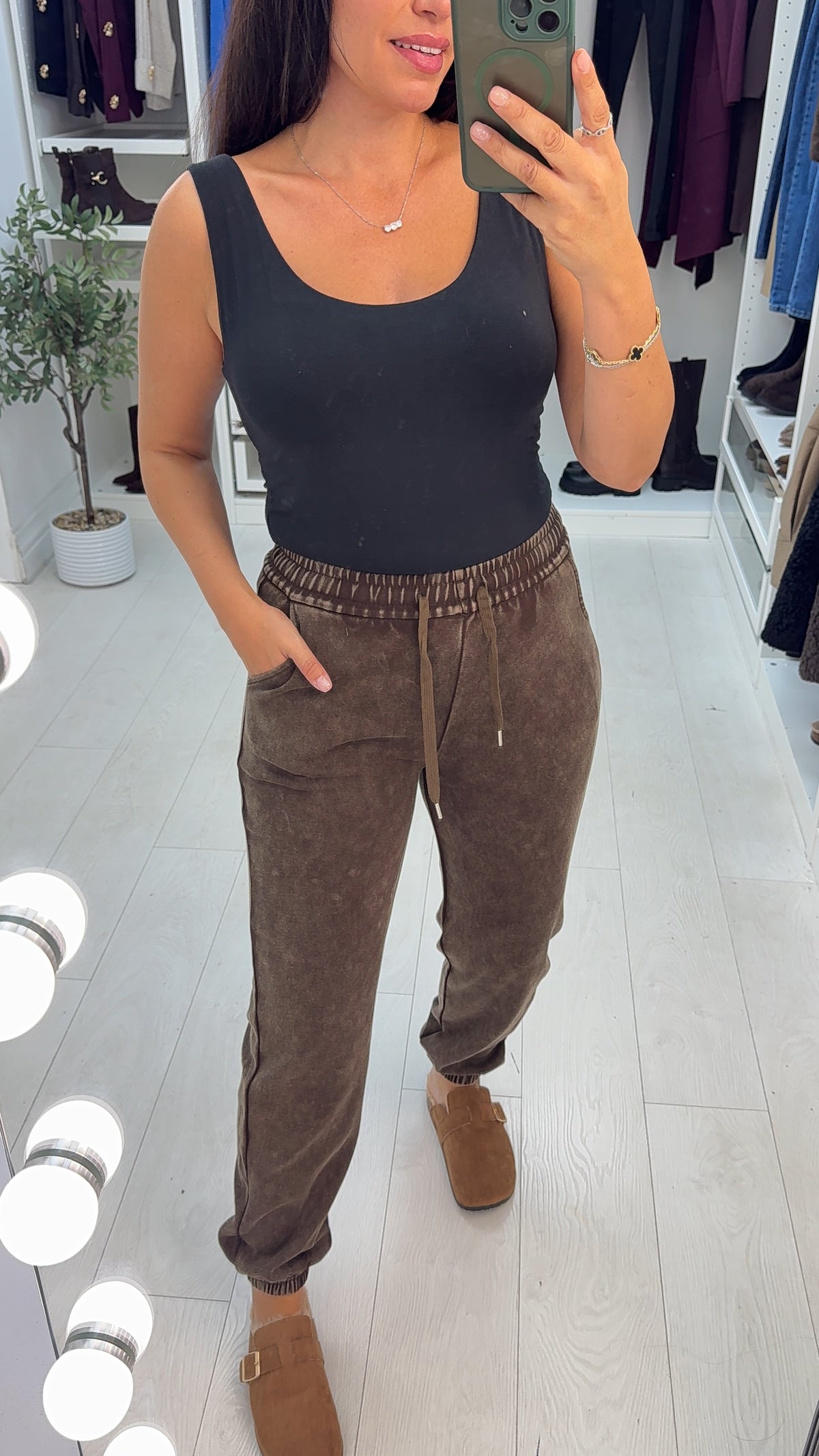 Loradina Acid Wash Cuffed Joggers