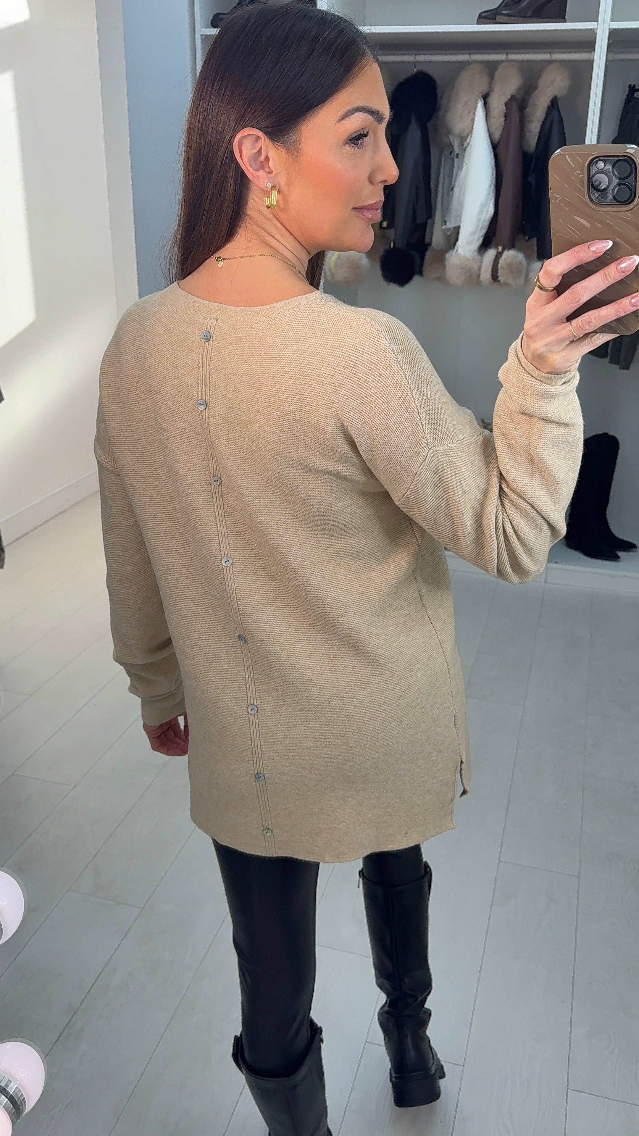 Koralina Plain Stitch Detail Knit Jumper