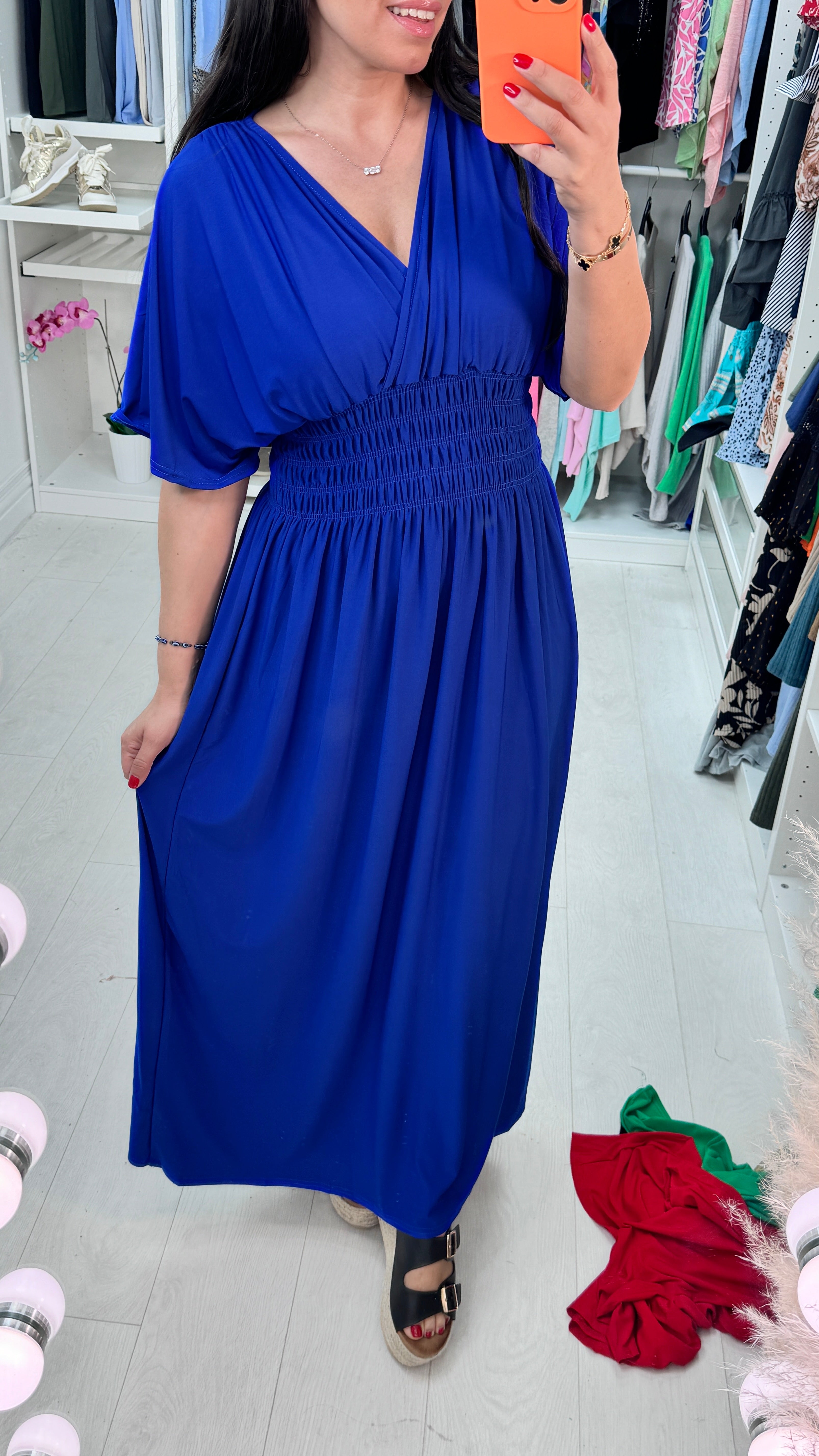 Ileyna Plain Elasticated Waist Maxi Dress