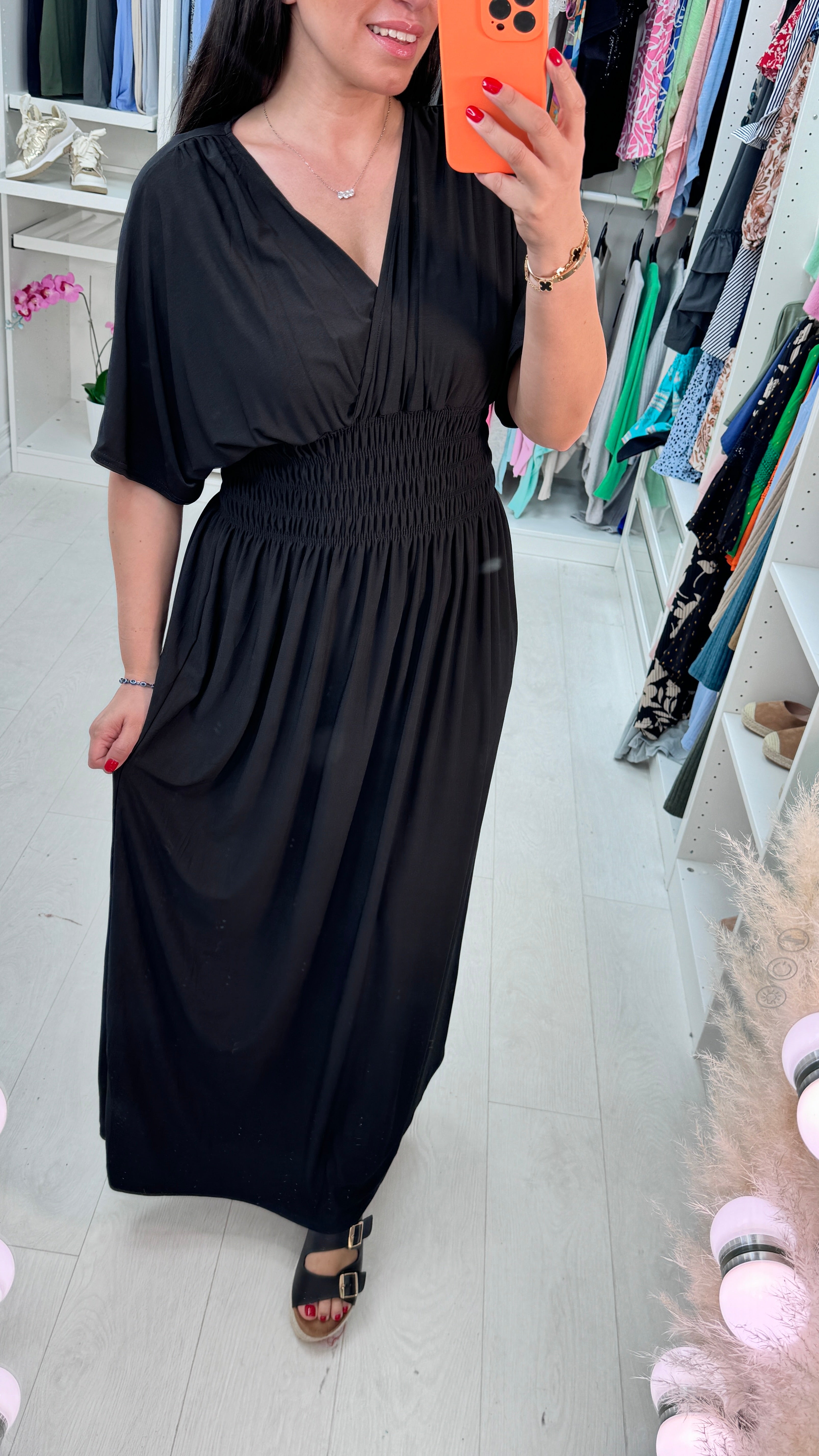 Ileyna Plain Elasticated Waist Maxi Dress