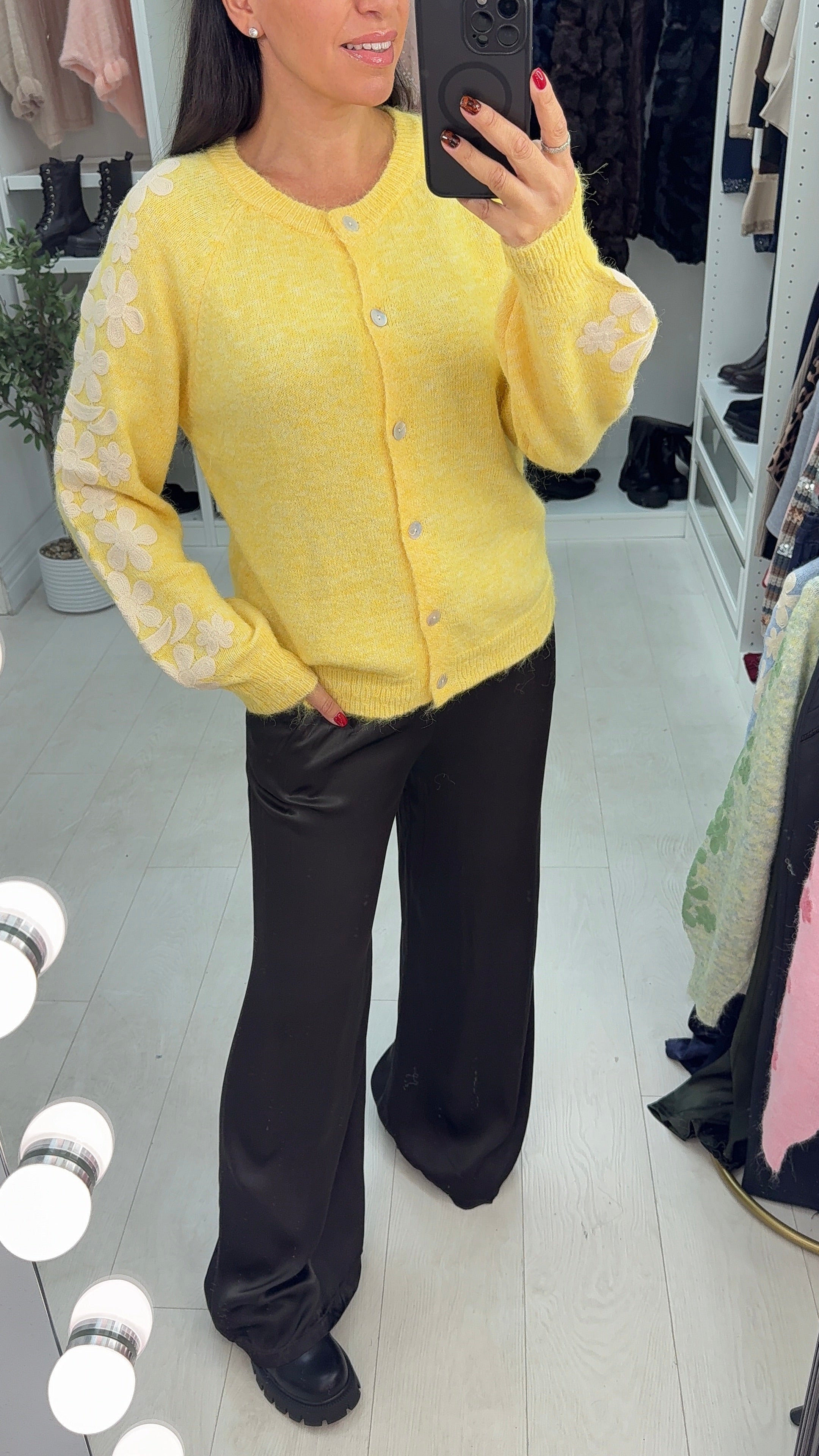 Camila Floral Sleeve Super Soft Cardigan