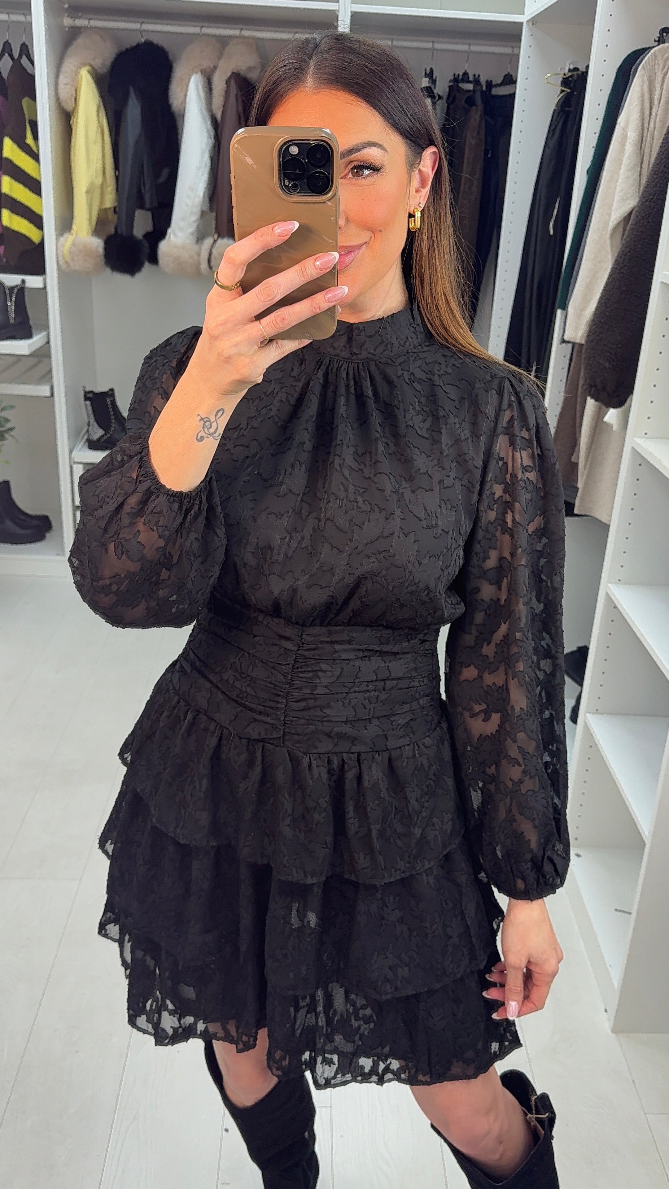 Talitha Abstract Print Shirred Waist Mini Dress