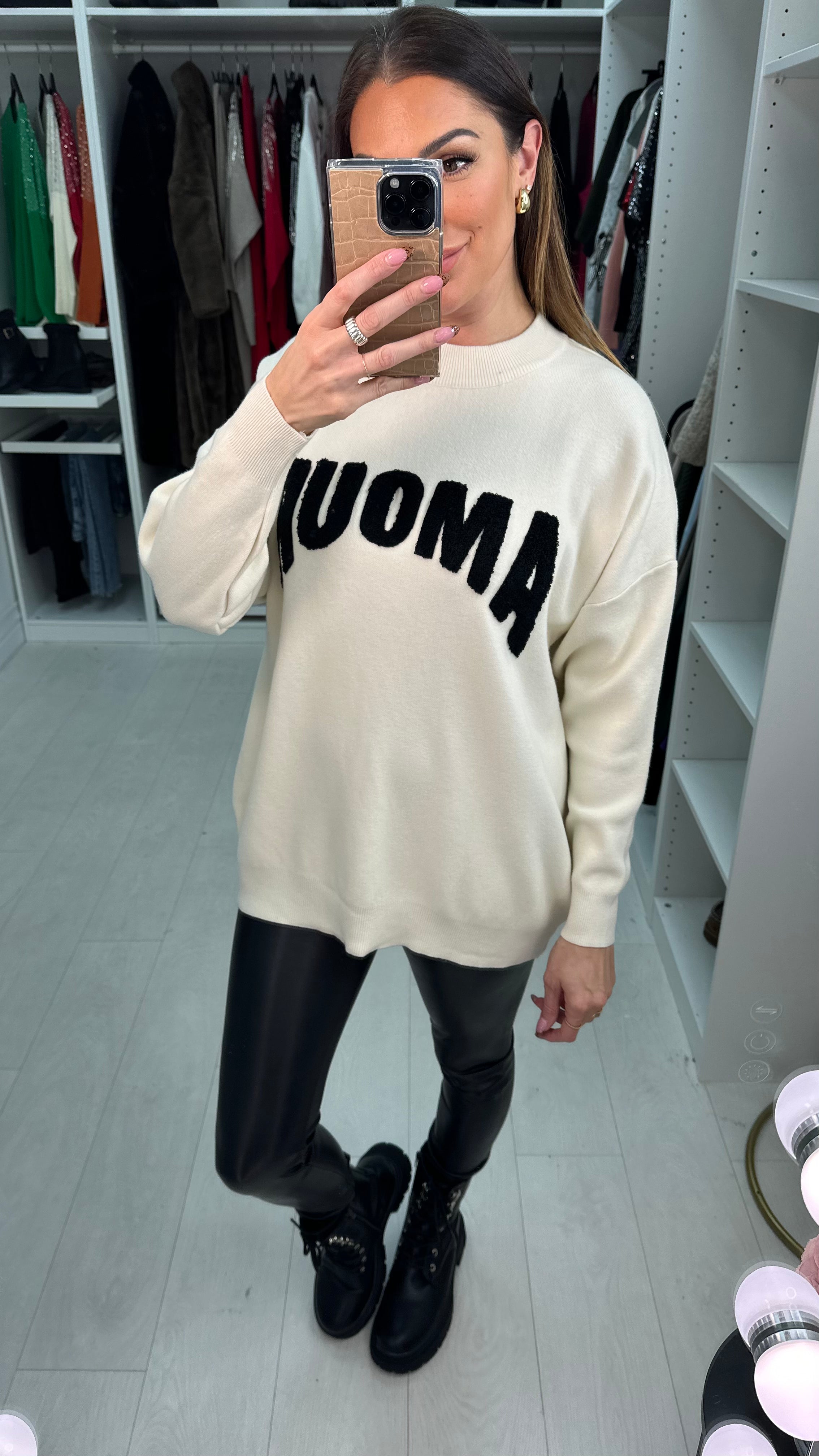 Jesy Amour Slogan Teddy Jumper