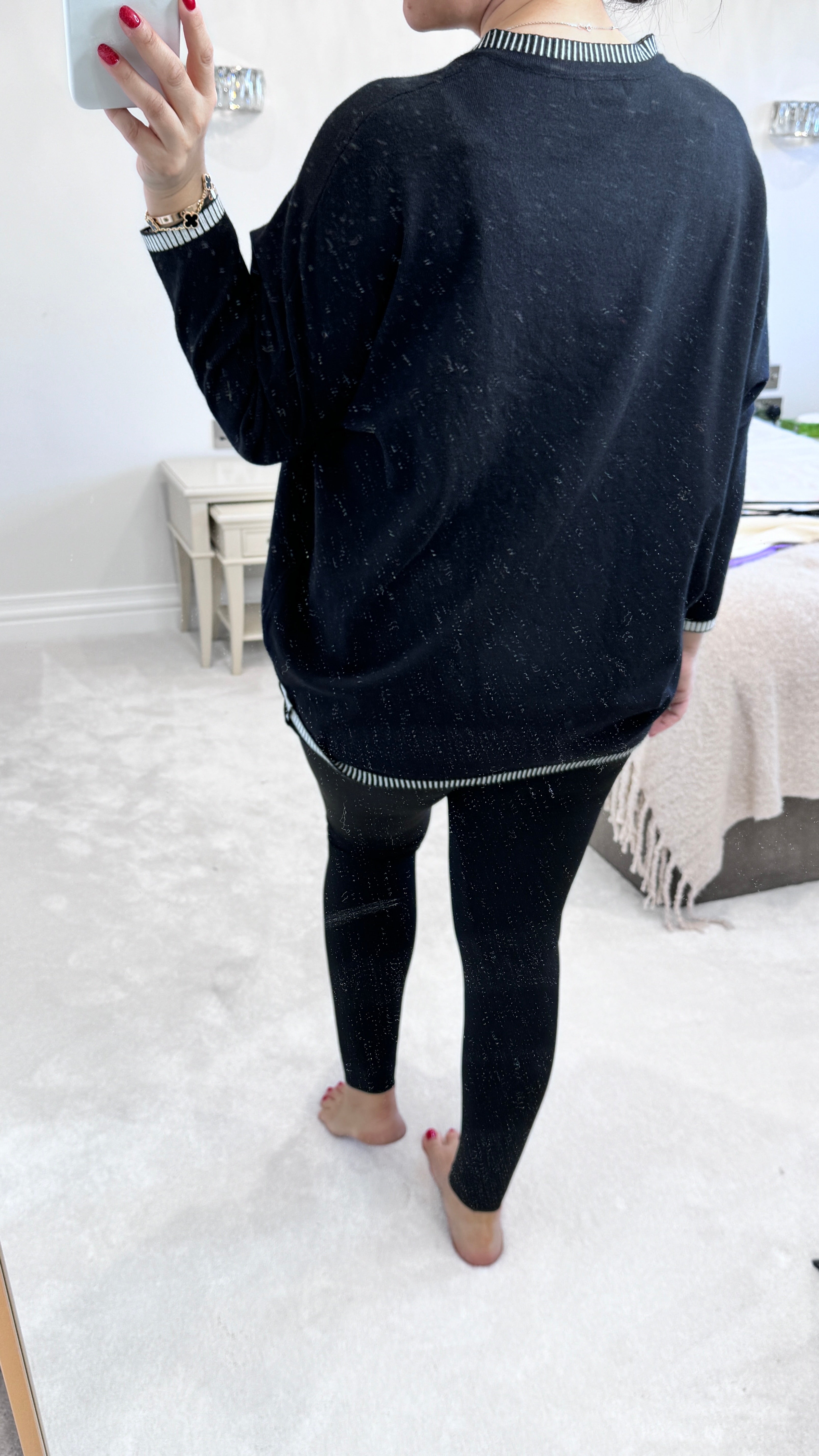 Regina V Neck Contrast Stitch Jumper