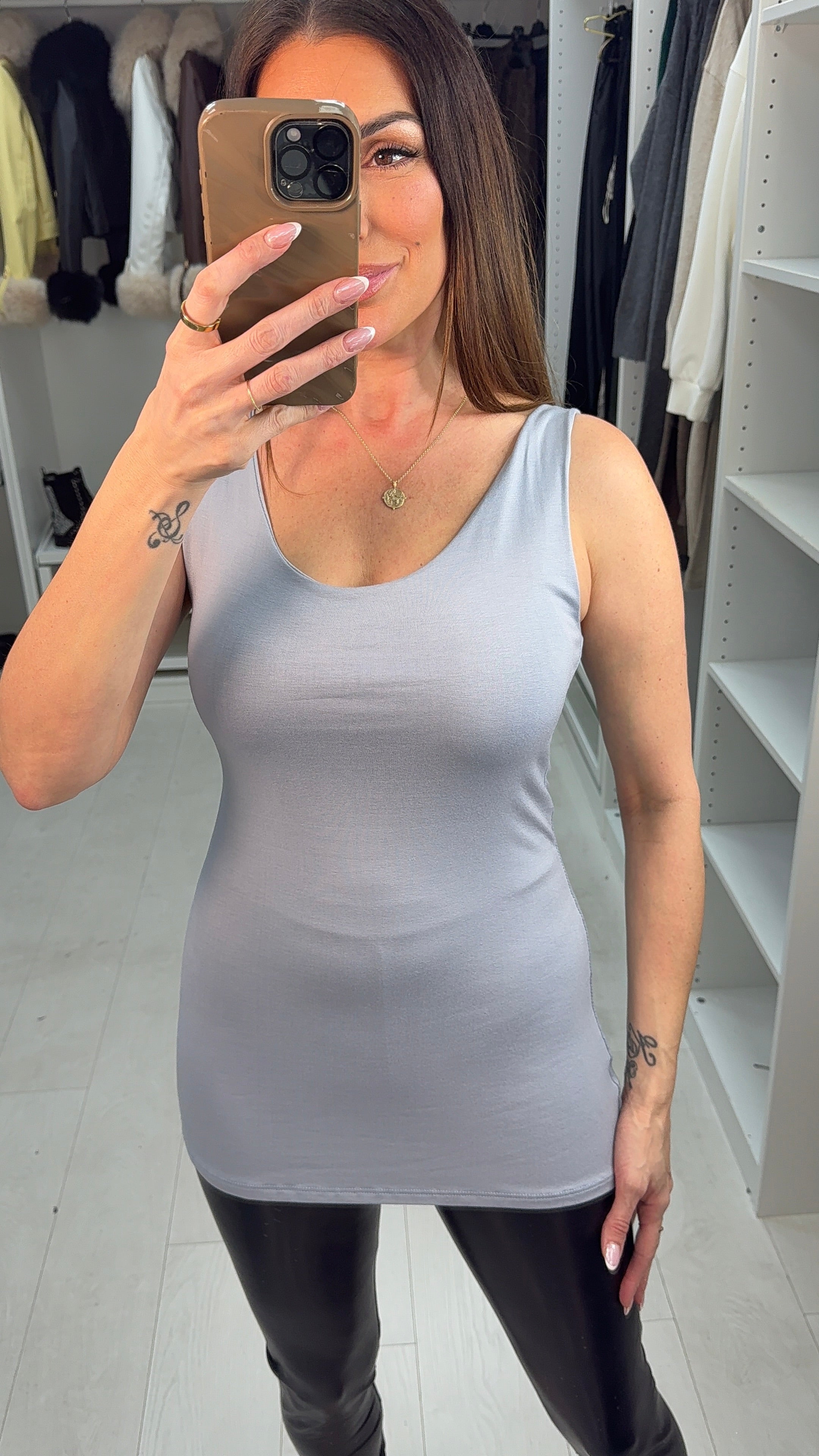 Rilah Square Neck Jersey Vest Top