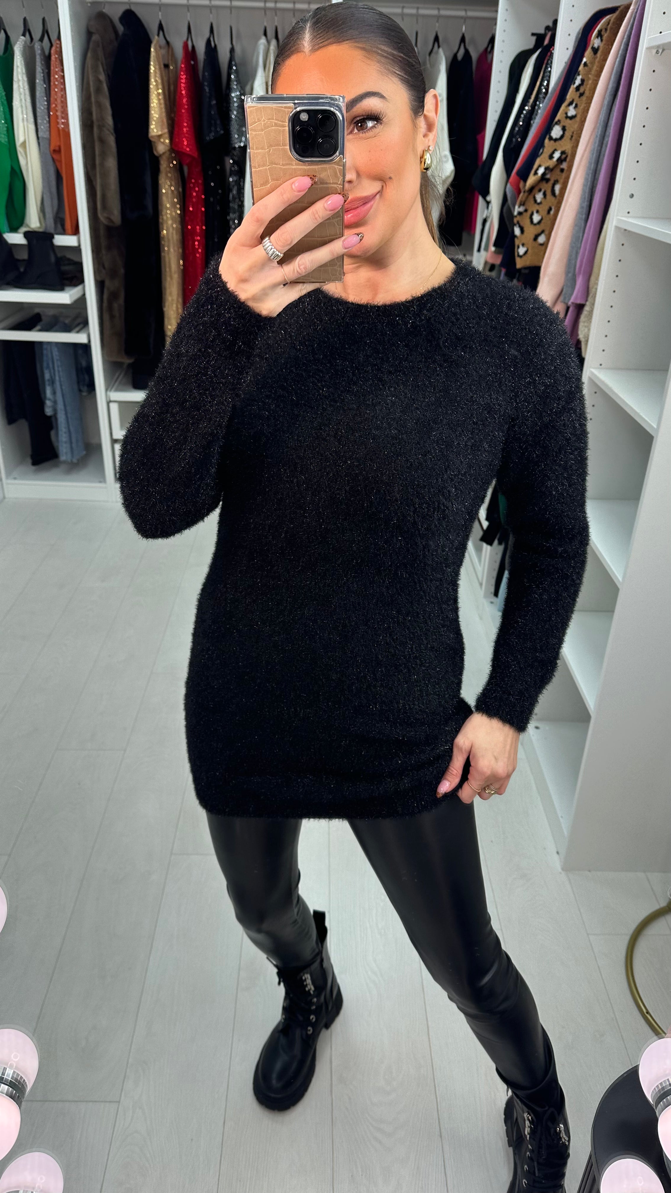 Alara Plain Fluffy Lurex Jumper