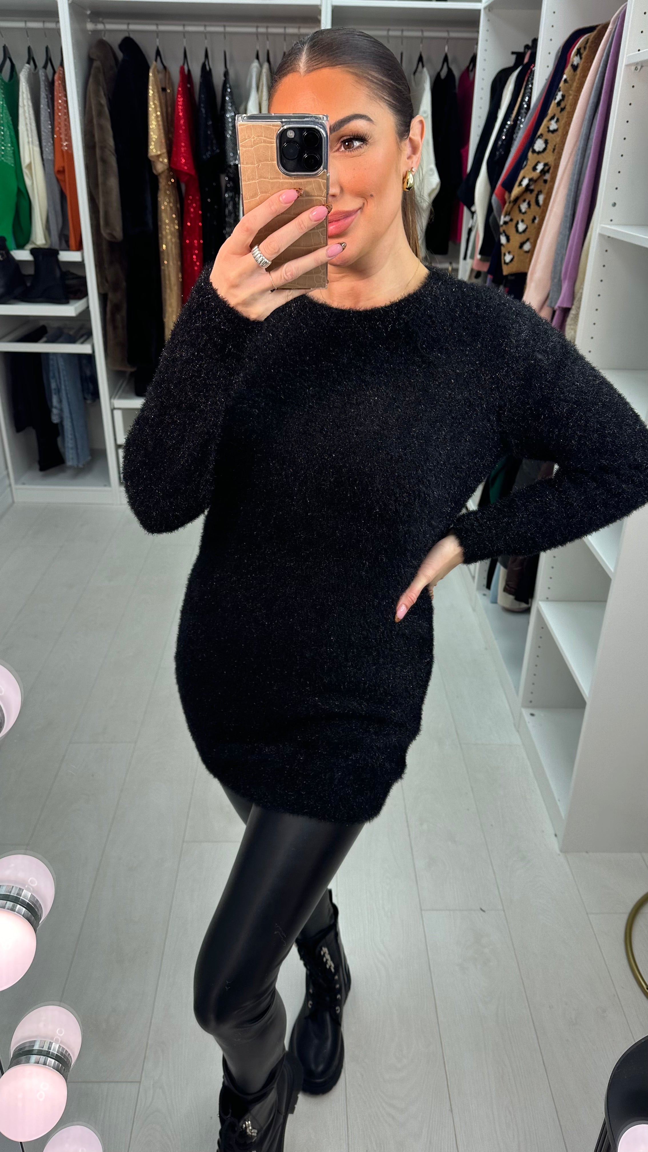 Alara Plain Fluffy Lurex Jumper