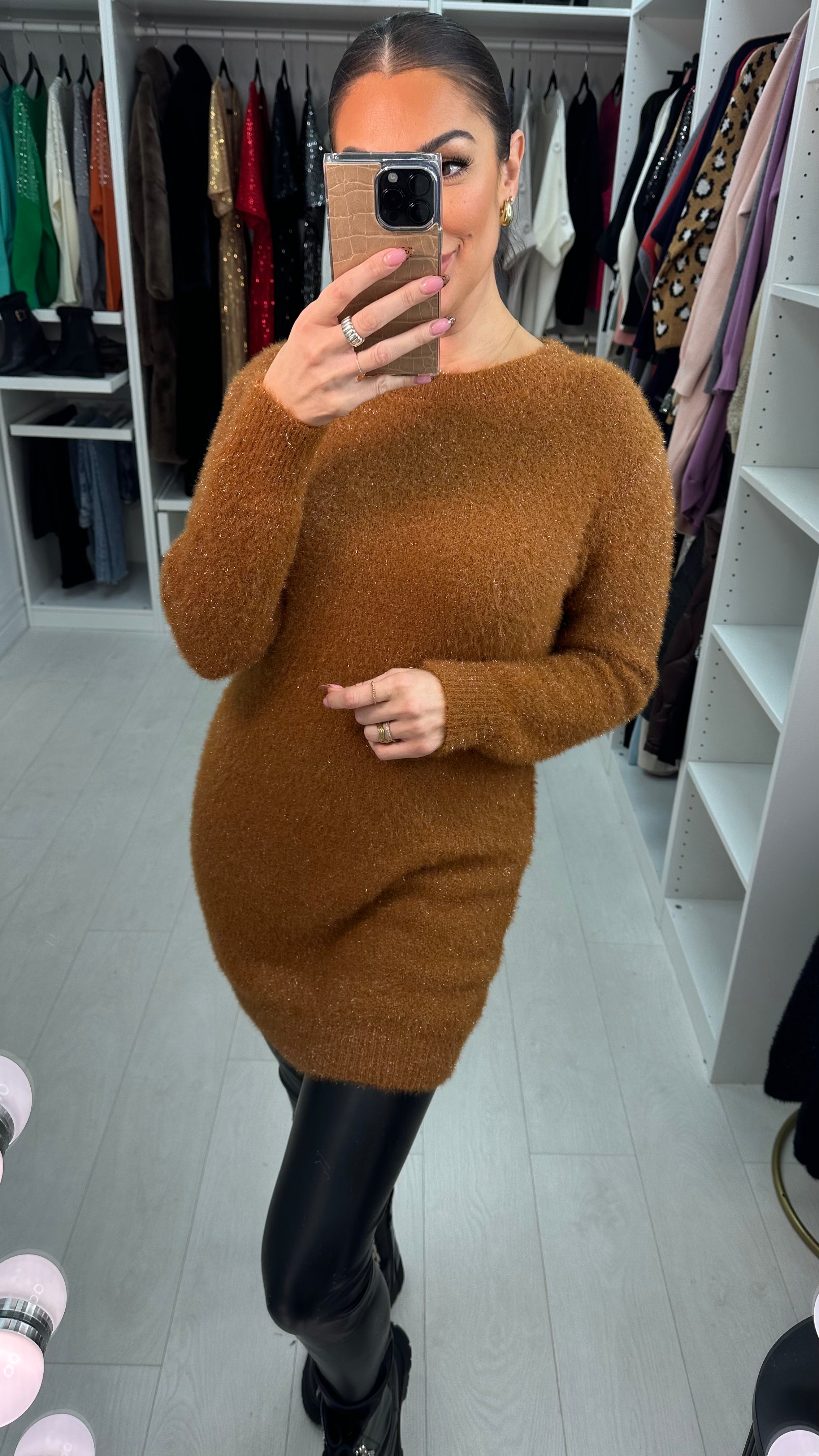 Alara Plain Fluffy Lurex Jumper