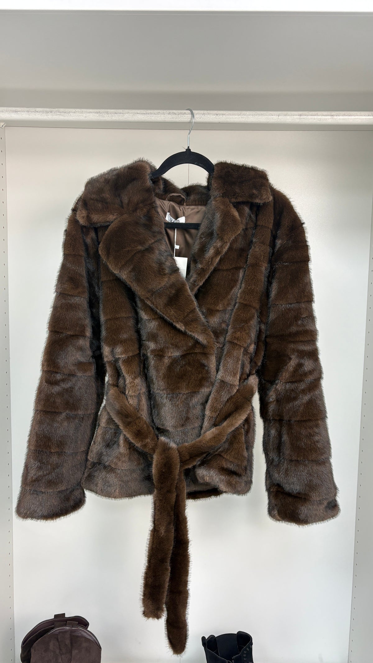 Paola Faux Fur Belted Jacket