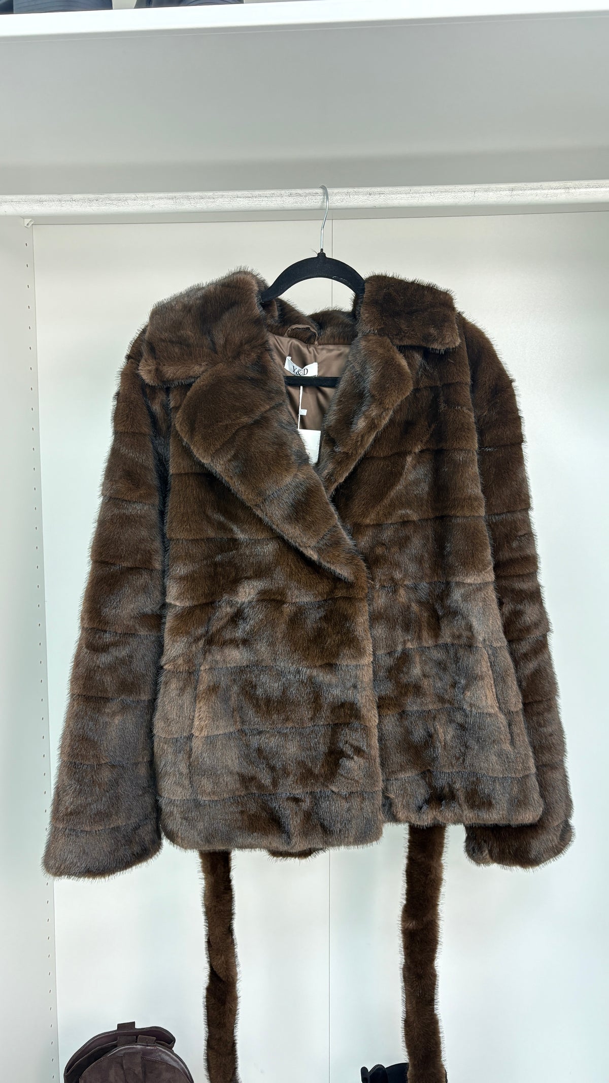 Paola Faux Fur Belted Jacket