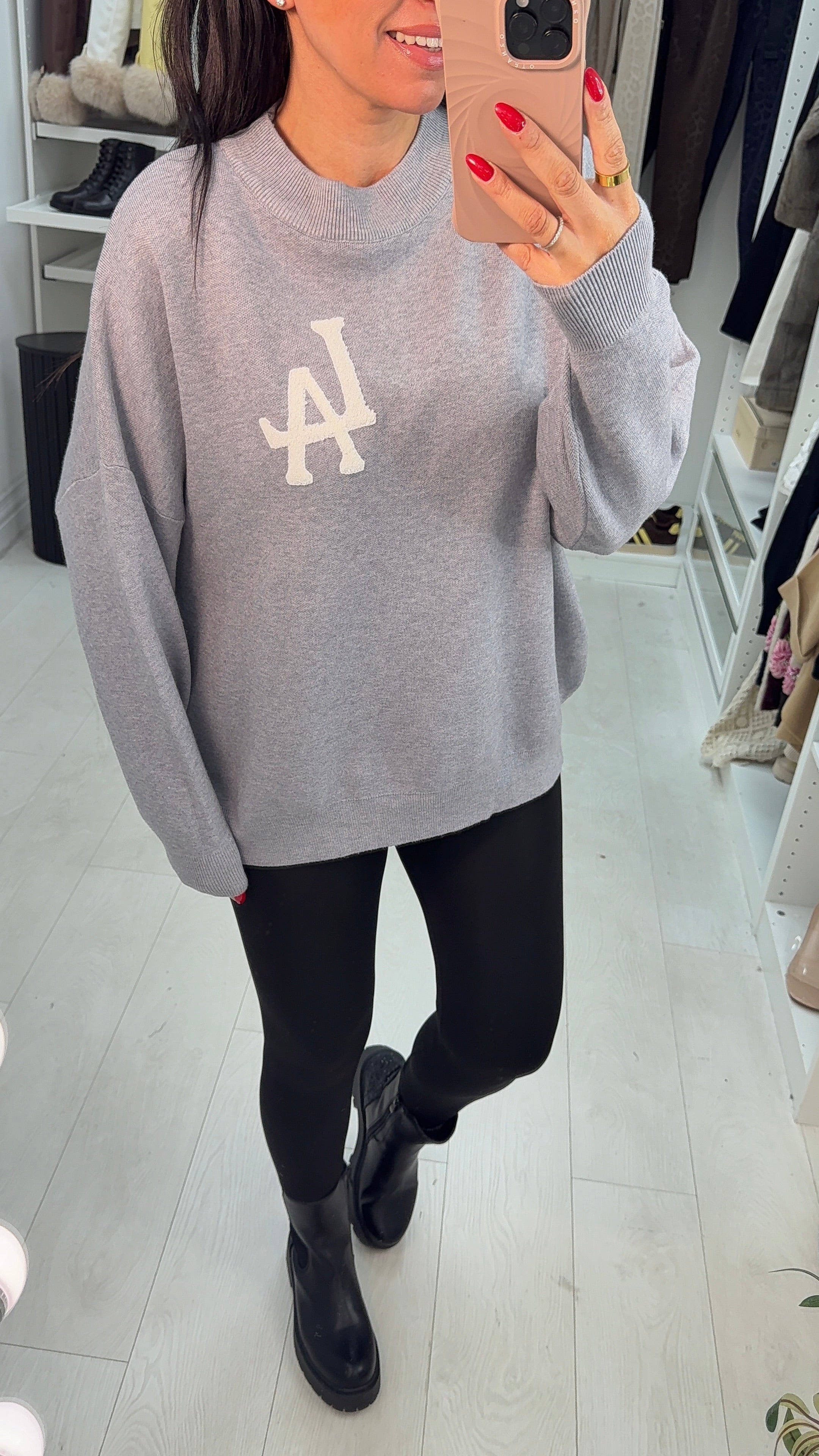 Anica Boucle 'Los Angeles' Slogan Jumper