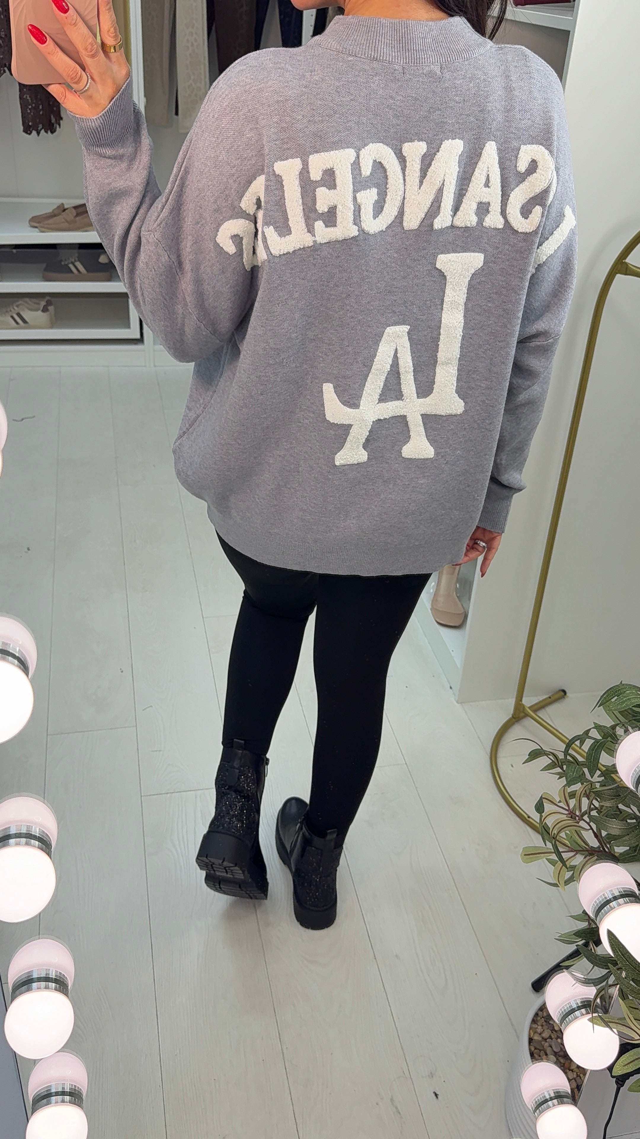 Anica Boucle 'Los Angeles' Slogan Jumper