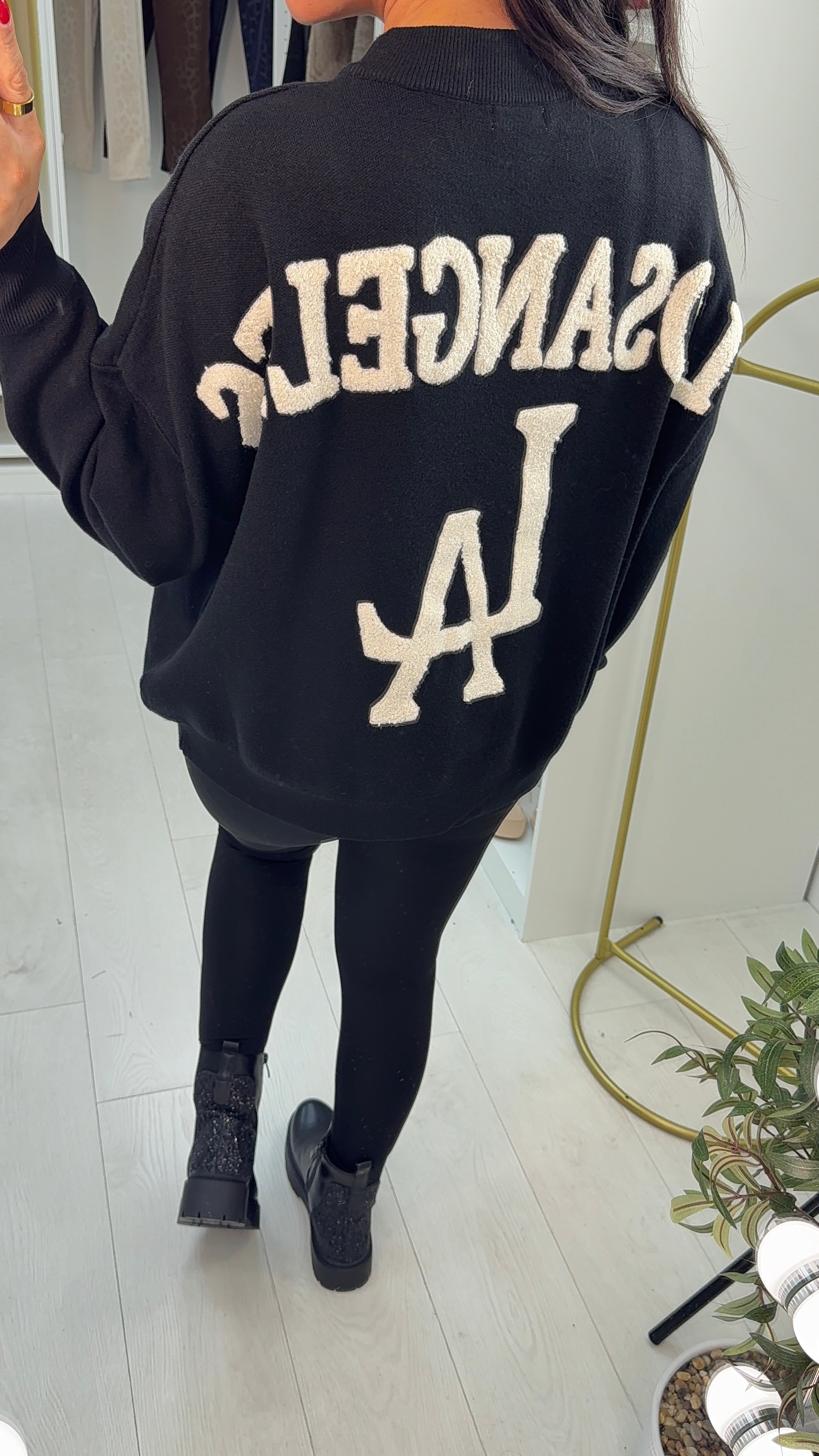 Anica Boucle 'Los Angeles' Slogan Jumper