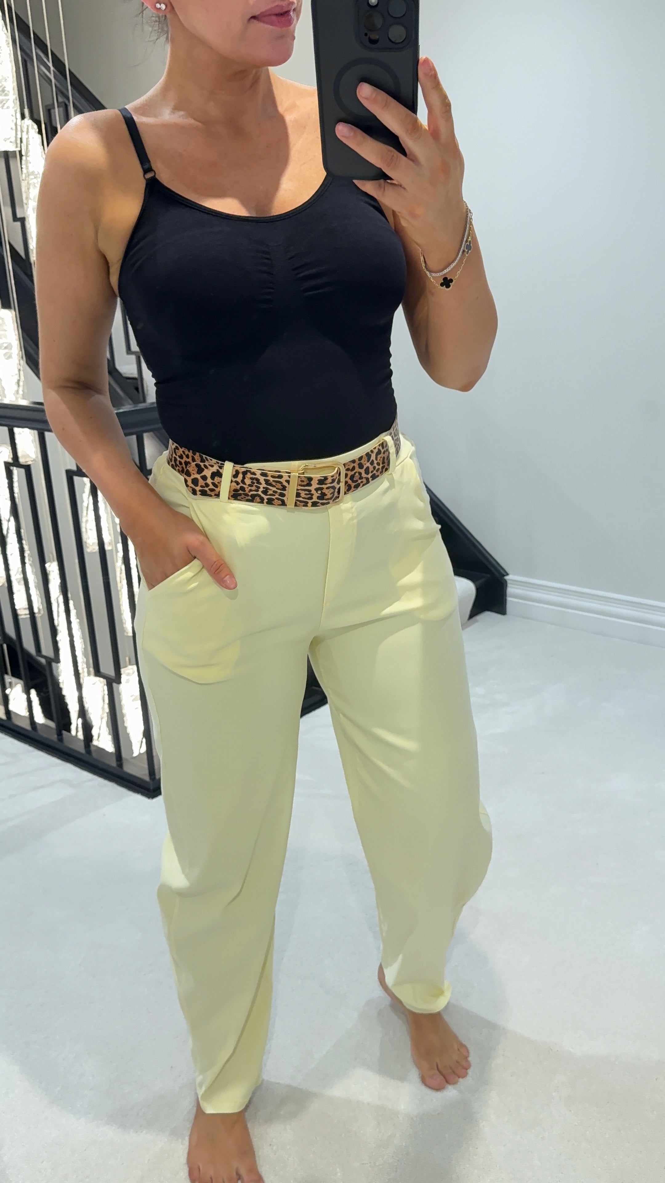 Nikko Plain Barrel Leg Belted Magic Trousers