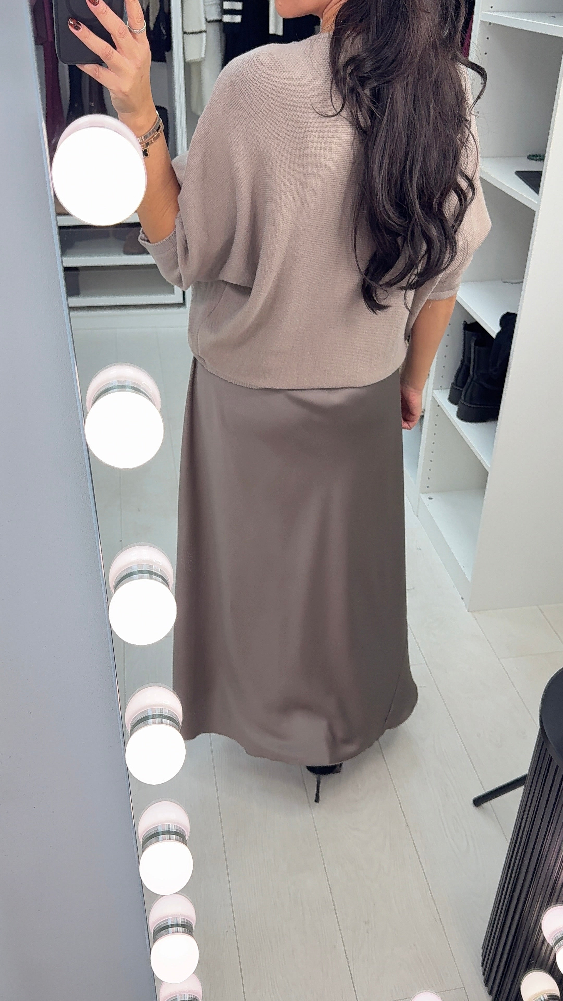 Kaiya Knit & Satin Maxi Dress